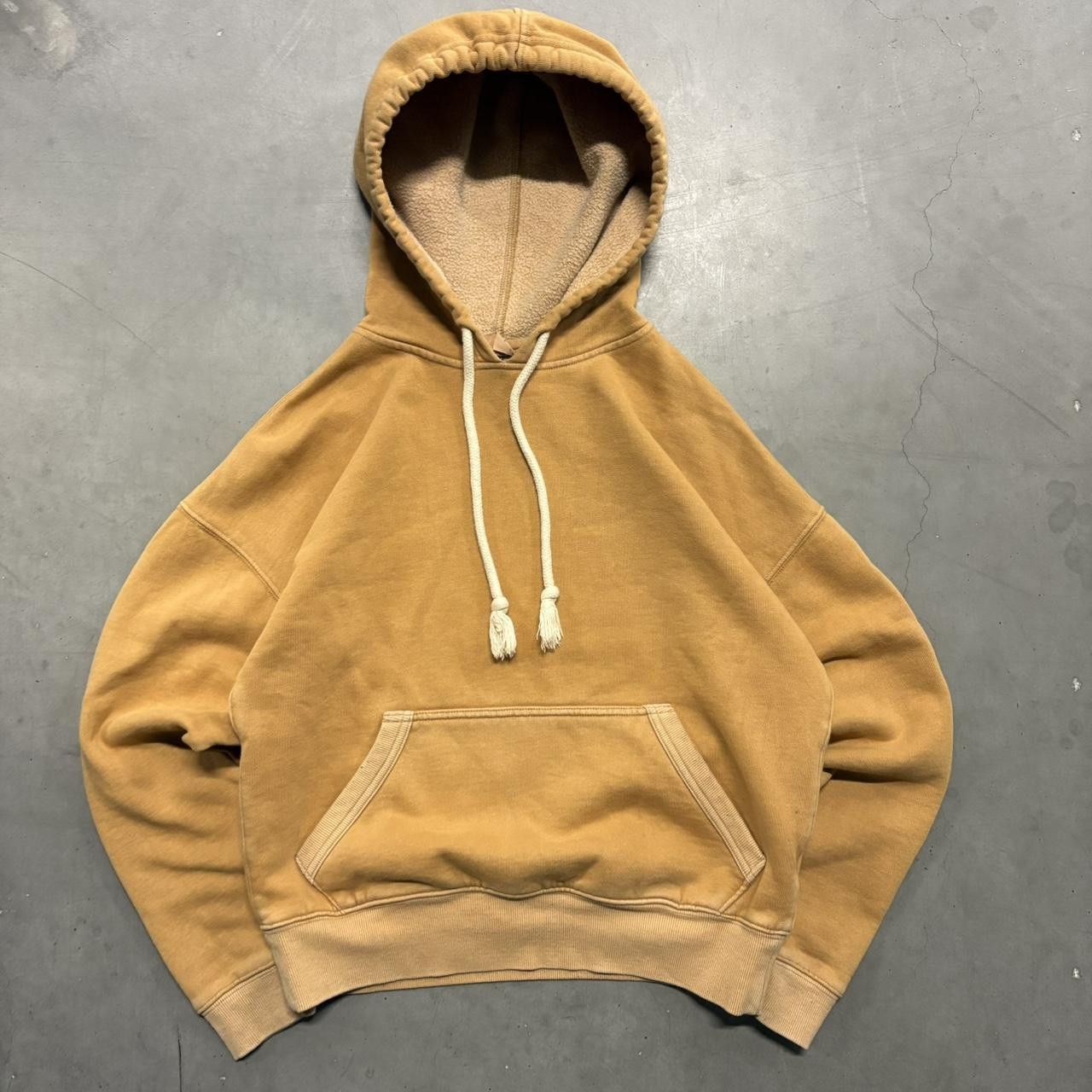 Japanese Brand × Vintage Crazy Vintage Y2K/2000s Blank Yellow Minimalistic Hoodie! Size US XS / EU 42 / 0 - 1 Thumbnail