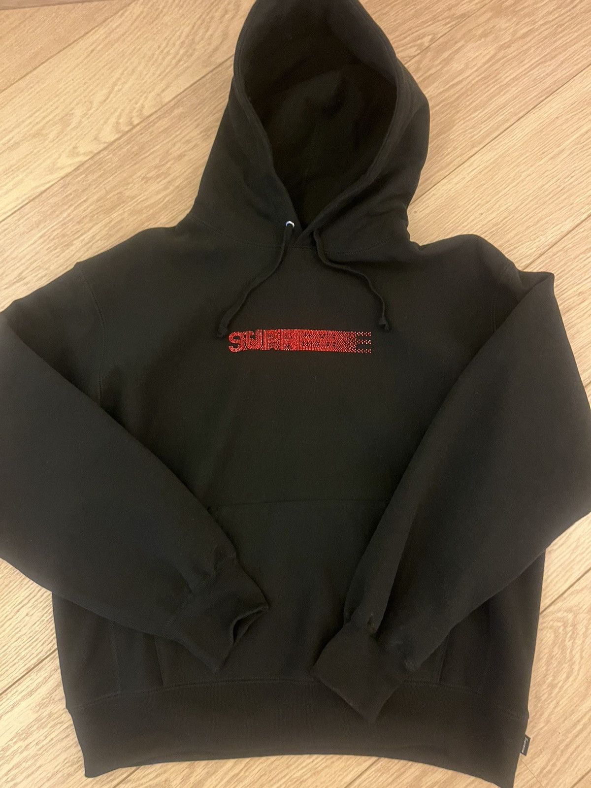 Swarovski Motion Logo Hooded Sweatshirt Black