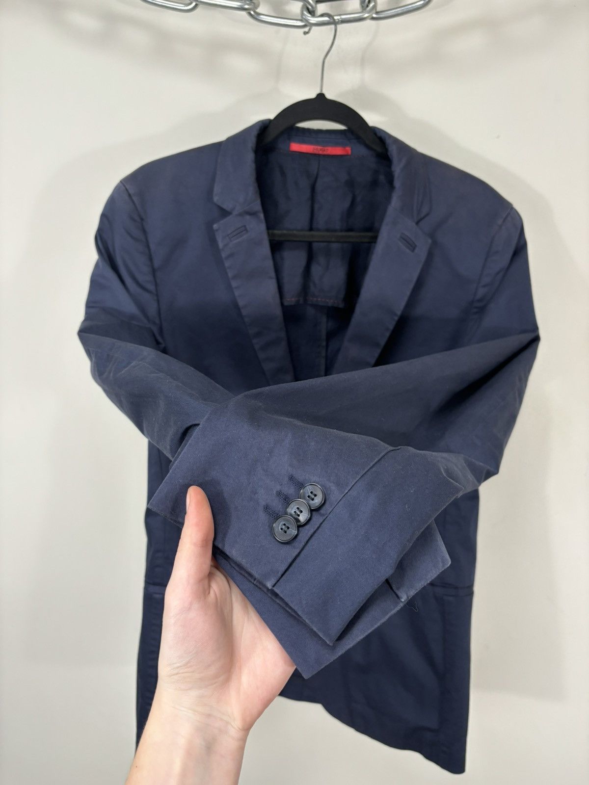 Hugo Boss Hugo Boss Men’s Navy Blue 2-Piece Pima Cotton Suit Size 38R - 10 Thumbnail