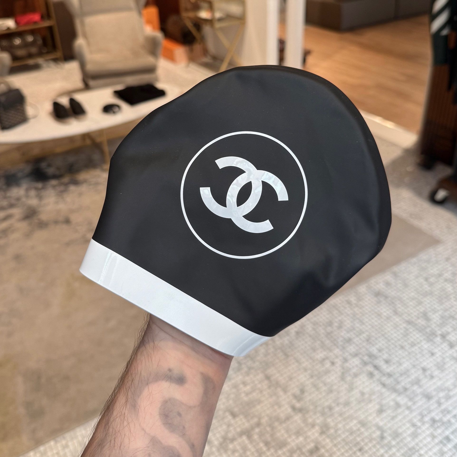Chanel Chanel SS24 Set of 2 Black White CC Silicone Swim Caps Size ONE SIZE - 2 Thumbnail