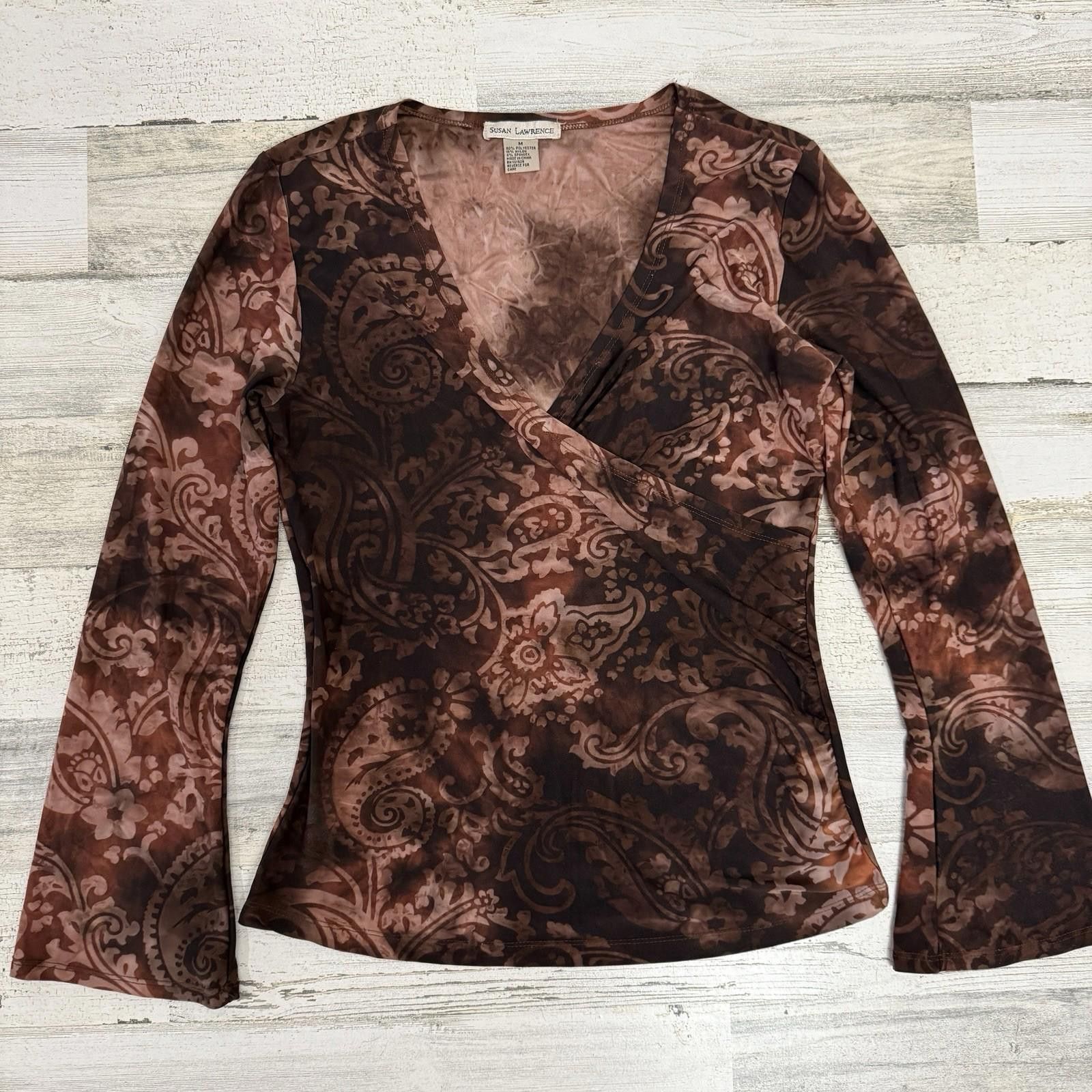 Designer Boho Indie Y2K Flared Sleeve Top Medium Size M / US 6-8 / IT 42-44 - 2 Thumbnail