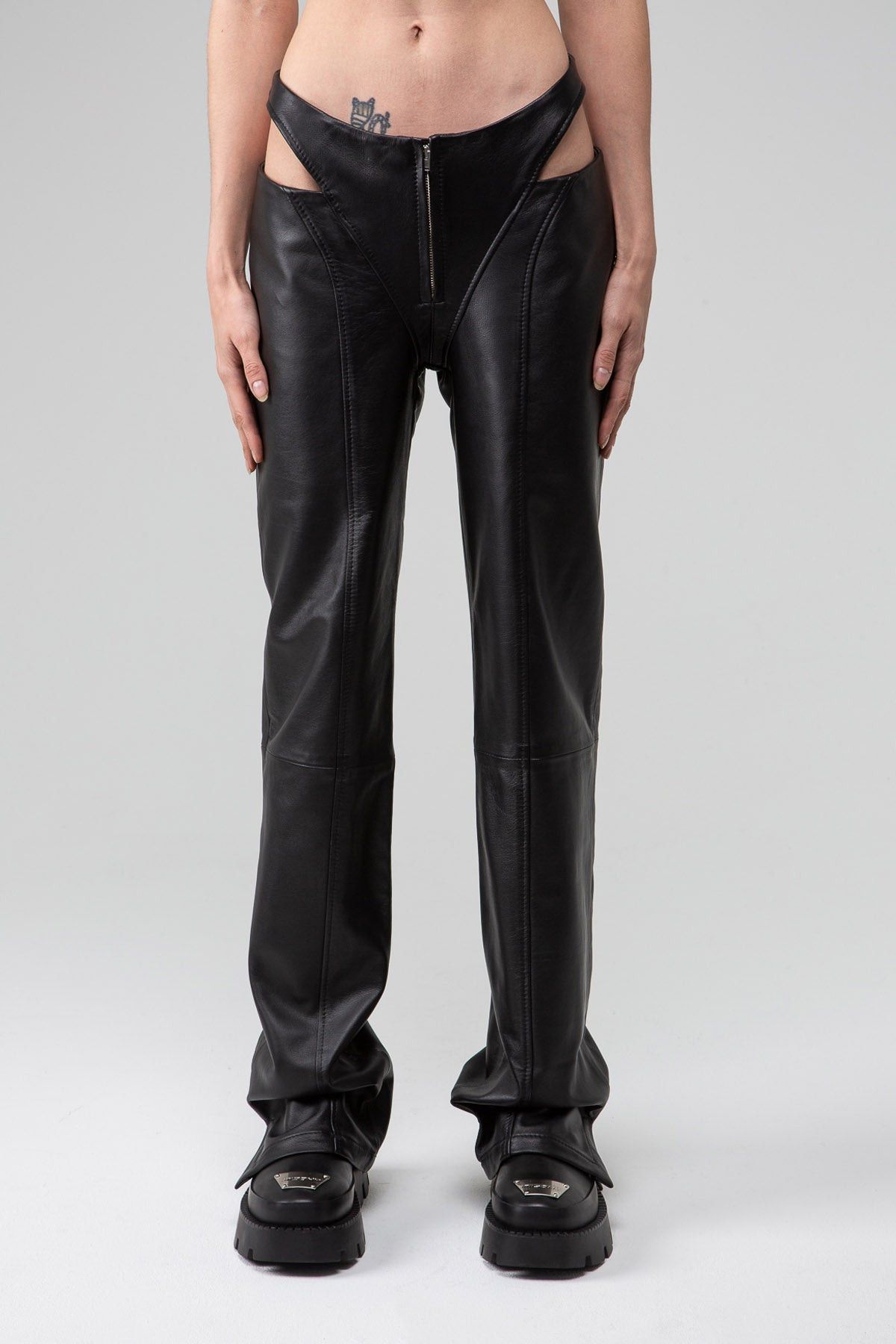 Misbhv $1780 MISBHV Genuine Leather Cut Trousers Size 28" / US 6 / IT 42 - 1 Thumbnail