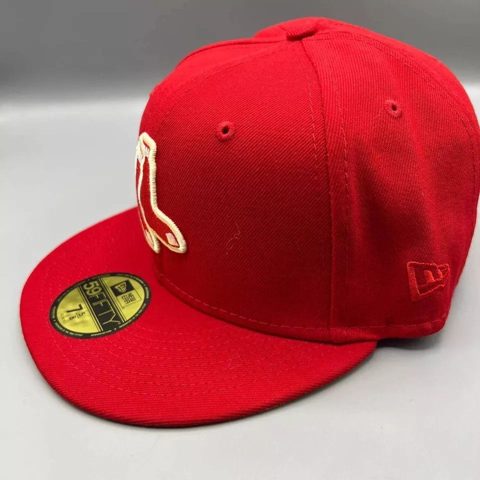 New Era Boston Red Sox Hat Men 7 5/8 59Fifty New Era MLB Fitted Cap Size ONE SIZE - 4 Thumbnail