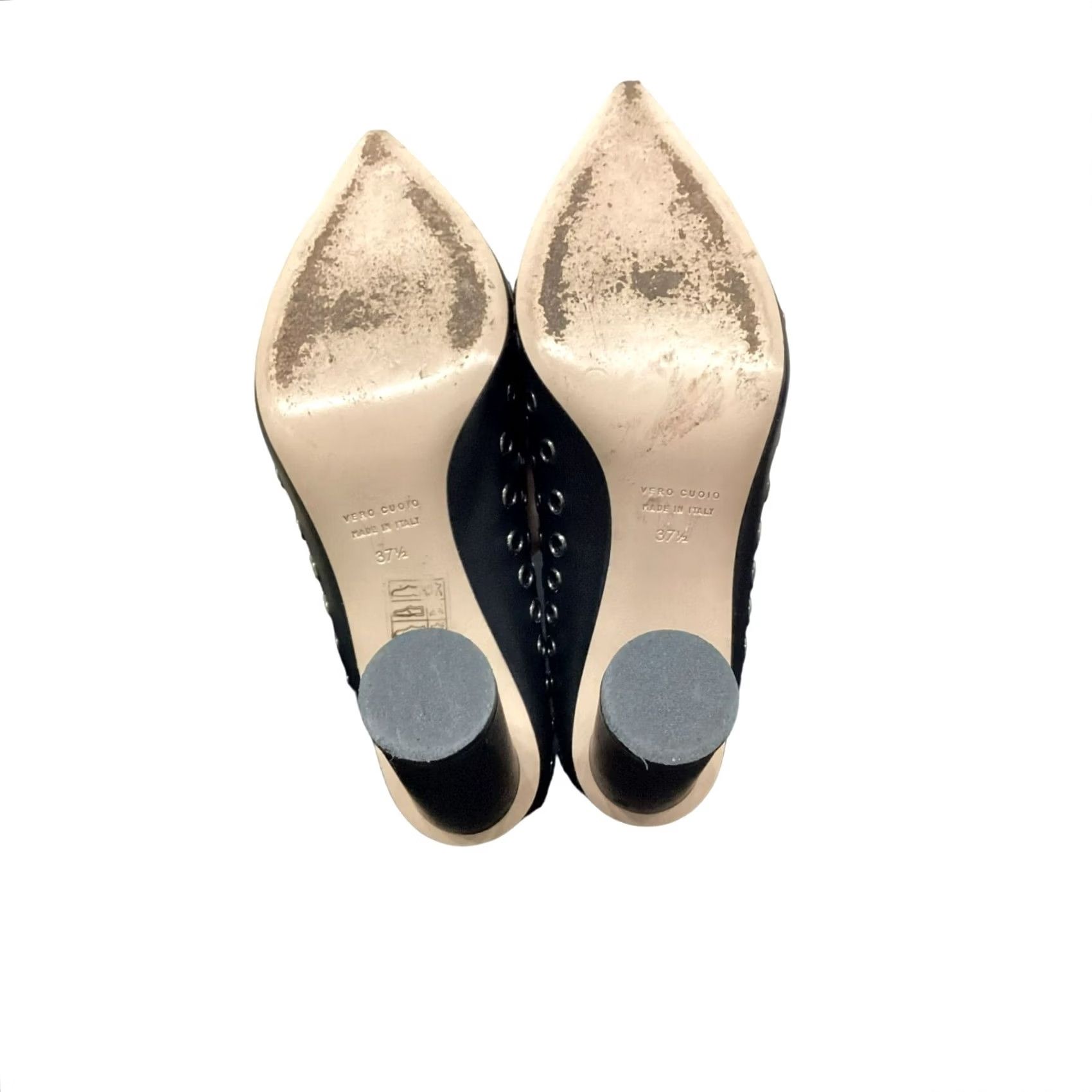 Vintage Valentino RED Block Heel D'Orsay Women 6.5 Black Shoes Size US 7 / IT 37 - 5 Thumbnail