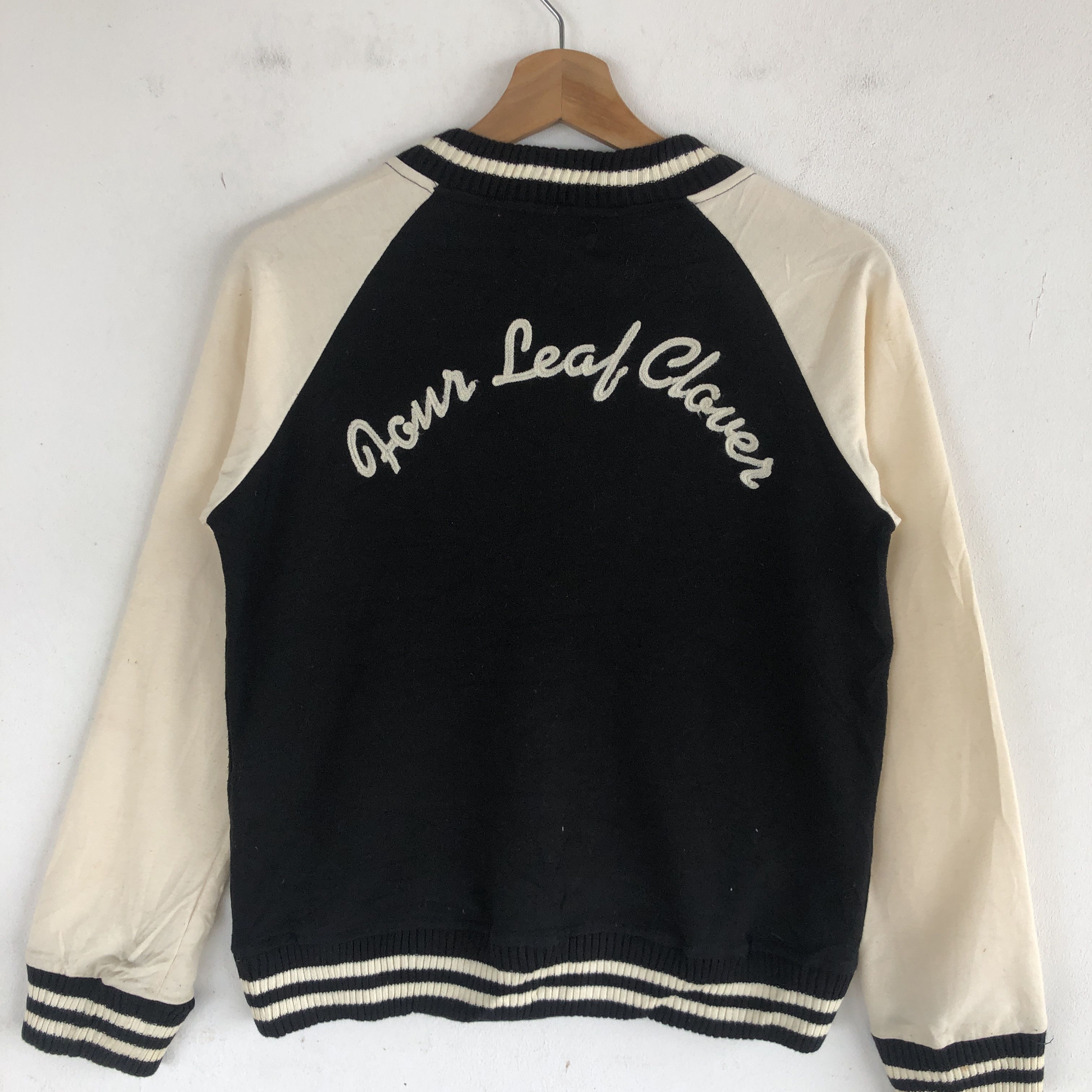 Japanese Brand × Vintage Y2K Japanese Harajuku Varsity Sweater Button Up Sweatshirt Size S / US 4 / IT 40 - 4 Thumbnail