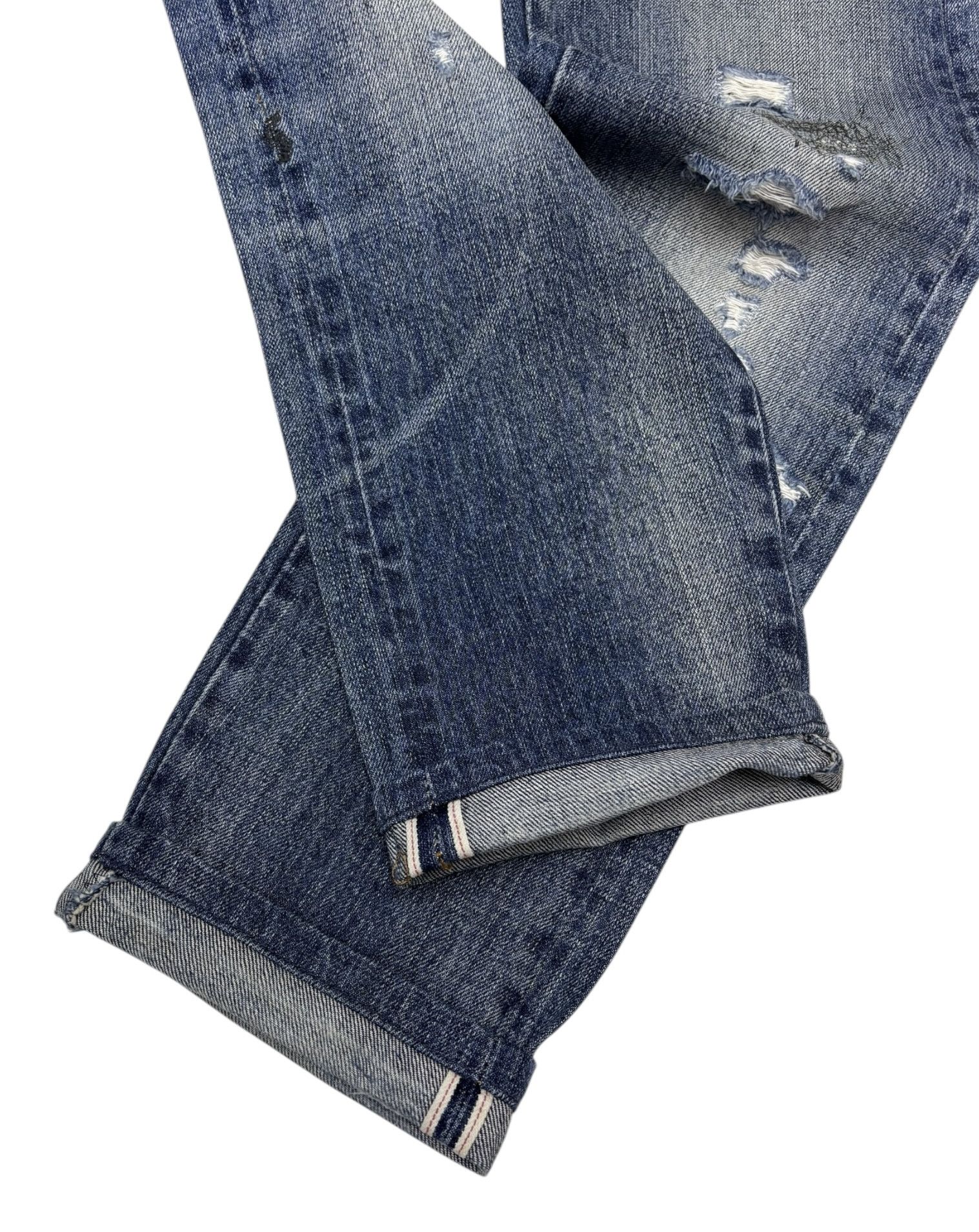 Levi's VINTAGE LEVIS 505 BIG E SELVEDGE DISTRESSED DENIM JEAN Size 27" / US 4 / IT 40 - 5 Thumbnail