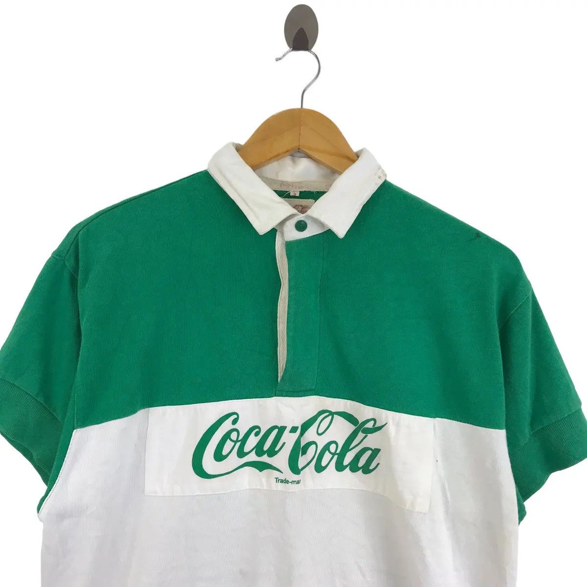 Coca Cola Vtg 1989 COCA COLA COKE Center Logo Rugby Polo Tee Shirt Size US S / EU 44-46 / 1 - 2 Thumbnail
