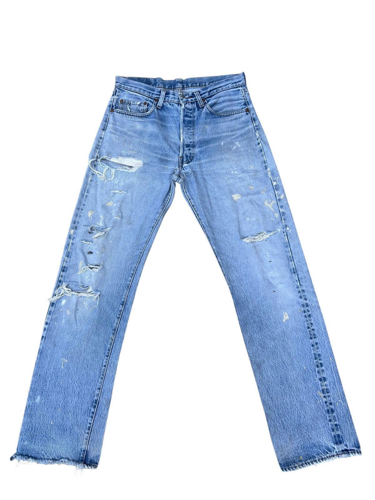Levi's Trashed Vintage 80s Levi’s 501 Redline Selvedge Denim Jeans Size US 32 / EU 48 - 1 Thumbnail