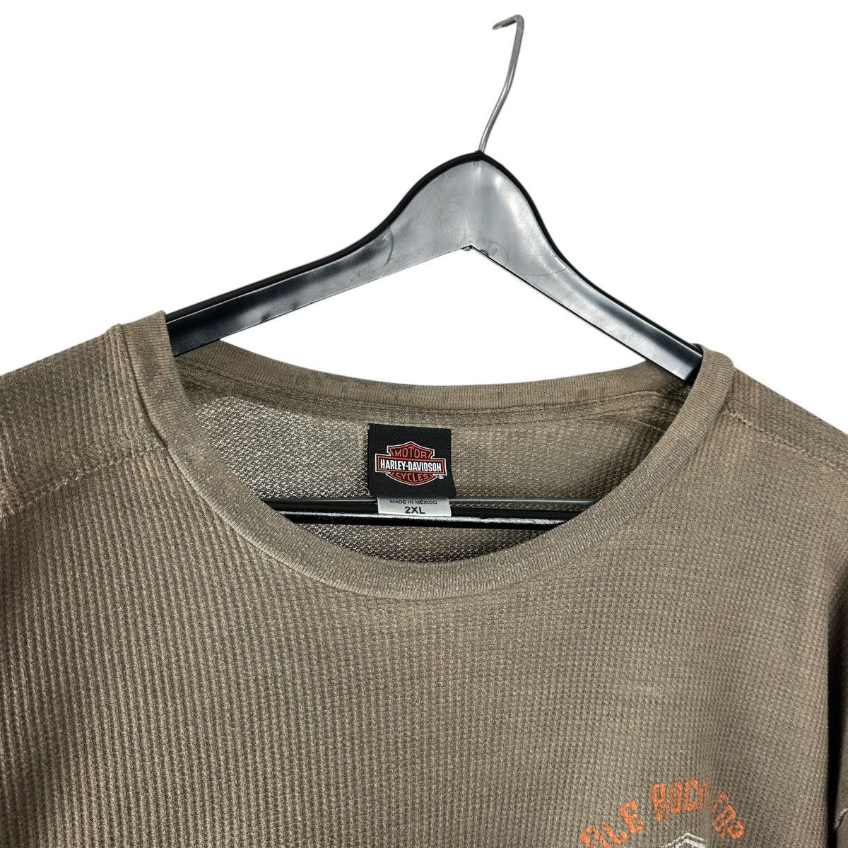 Harley Davidson Mens Y2K Harley Davidson Waffle Knit Tennessee Shirt Size US XXL / EU 58 / 5 - 6 Thumbnail