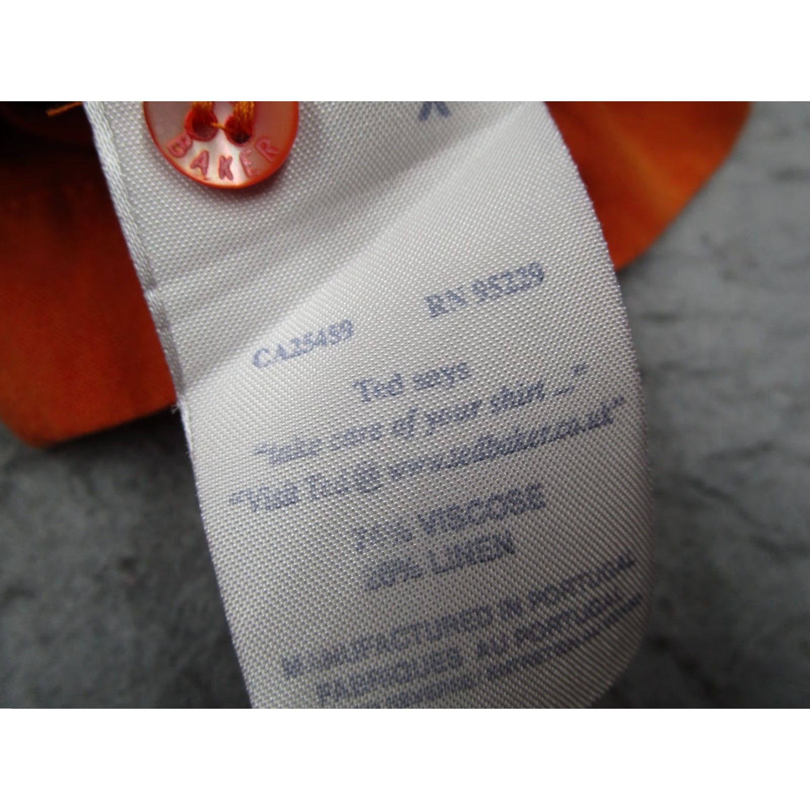 Ted Baker TED BAKER Shirt Mens 3 Medium Orange Linen Blend Button-Up Short Sleeve Camp Casual Workwear Vintage: No? Size US M / EU 48-50 / 2 - 3 Thumbnail