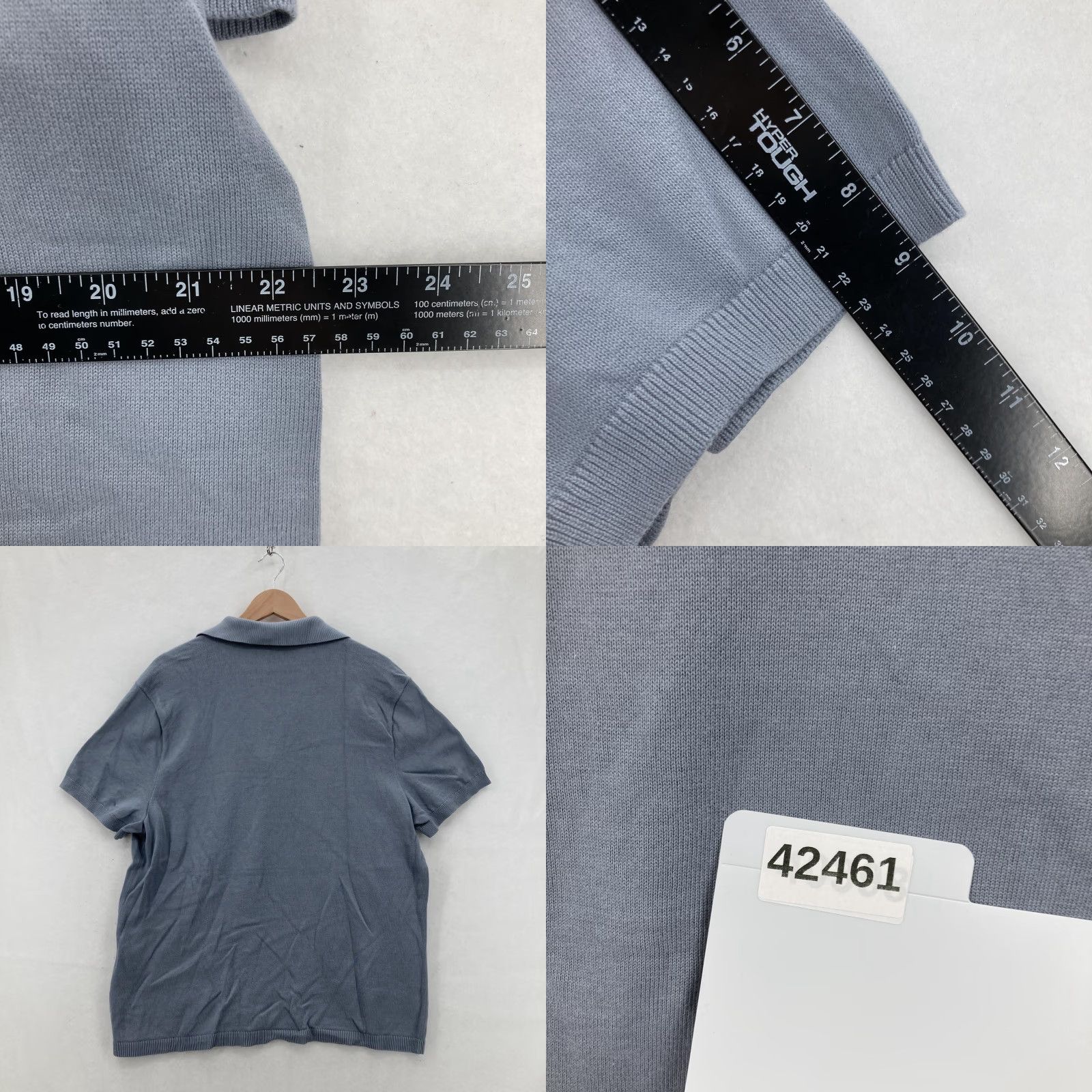 UES Clothing Cuts Clothing Polo Shirt Mens XL Blue Gray Quarter Zip Short Sleeve Golf Shirt Size US XL / EU 56 / 4 - 8 Thumbnail