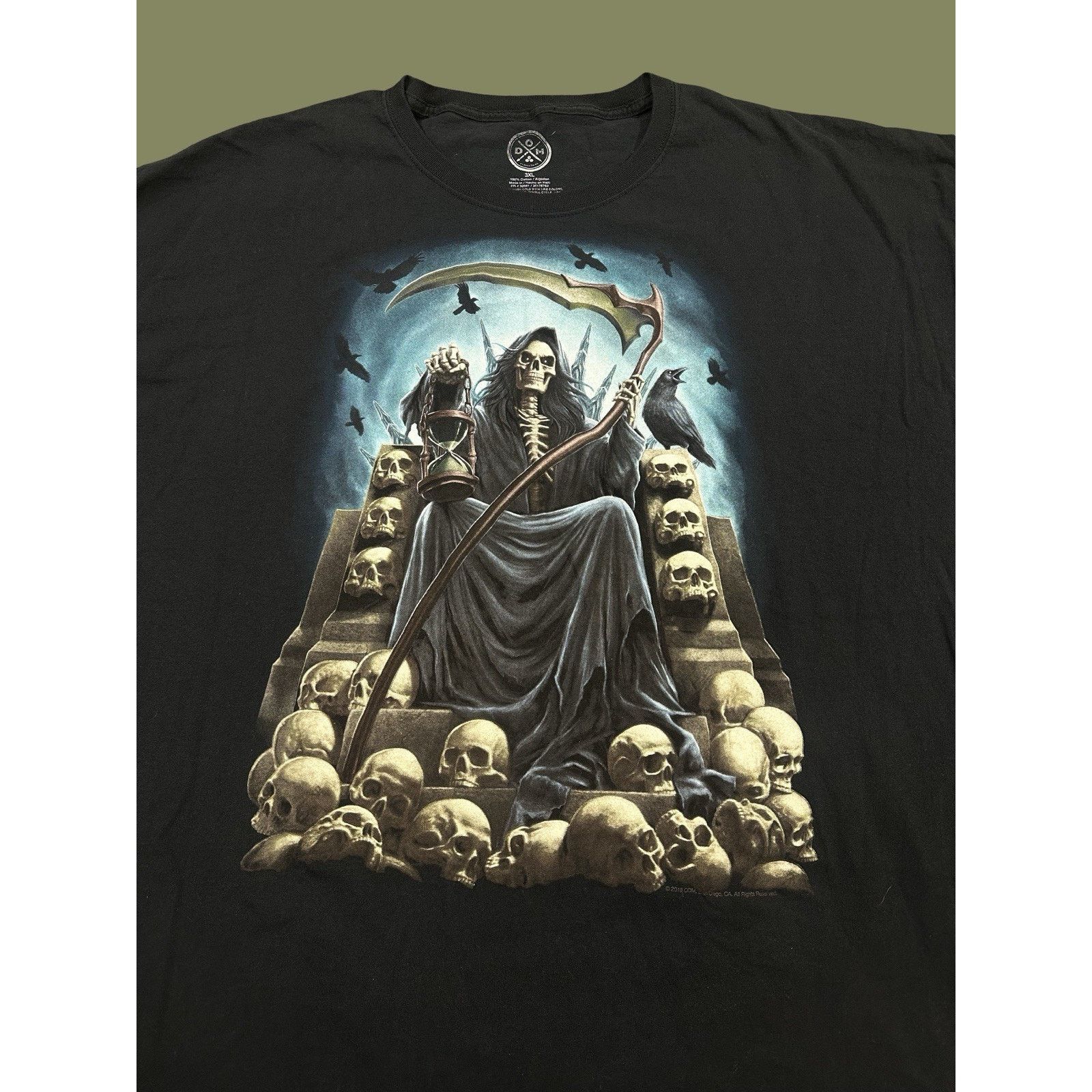 Vintage Men’s Death Skeleton Graphic T-Shirt 3XL Black Goth Punk Tee Size US XXL / EU 58 / 5 - 2 Thumbnail