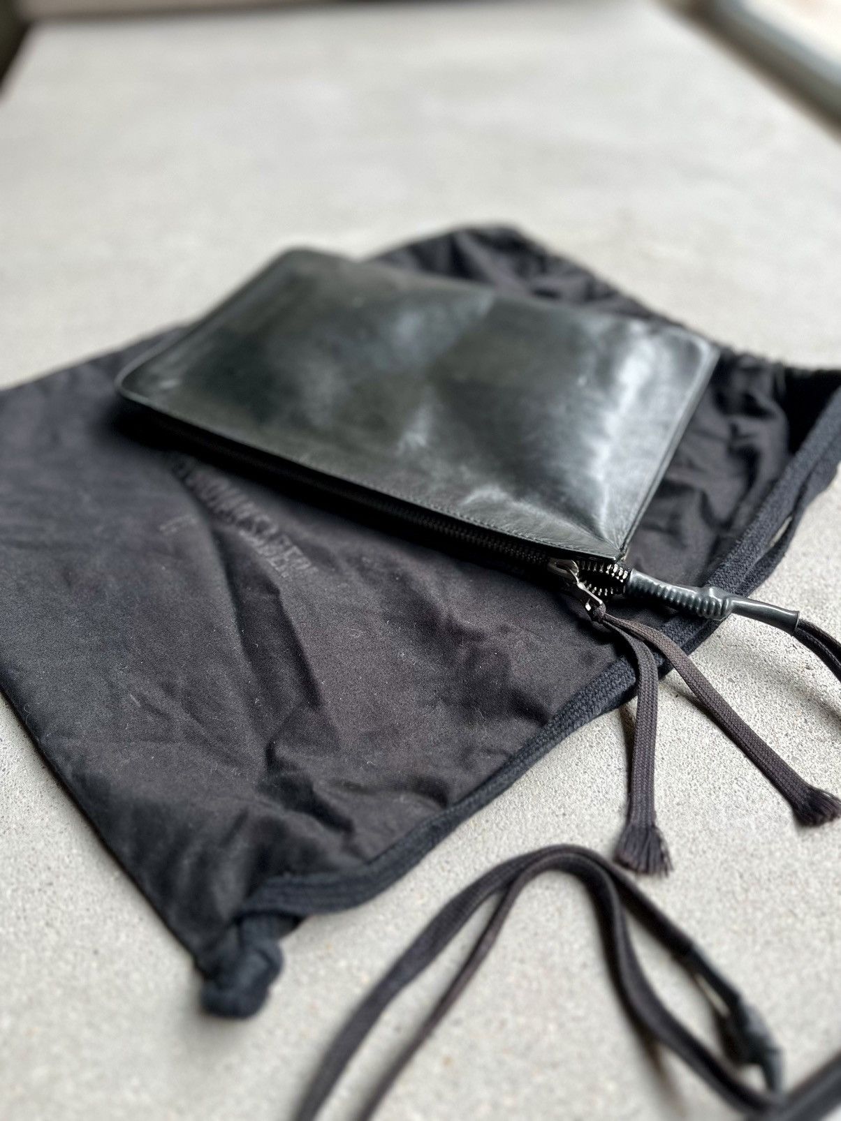 Boris Bidjan Saberi BBS • Zip-Around Wallet Bag • Black Smooth Leather Size ONE SIZE - 1 Thumbnail