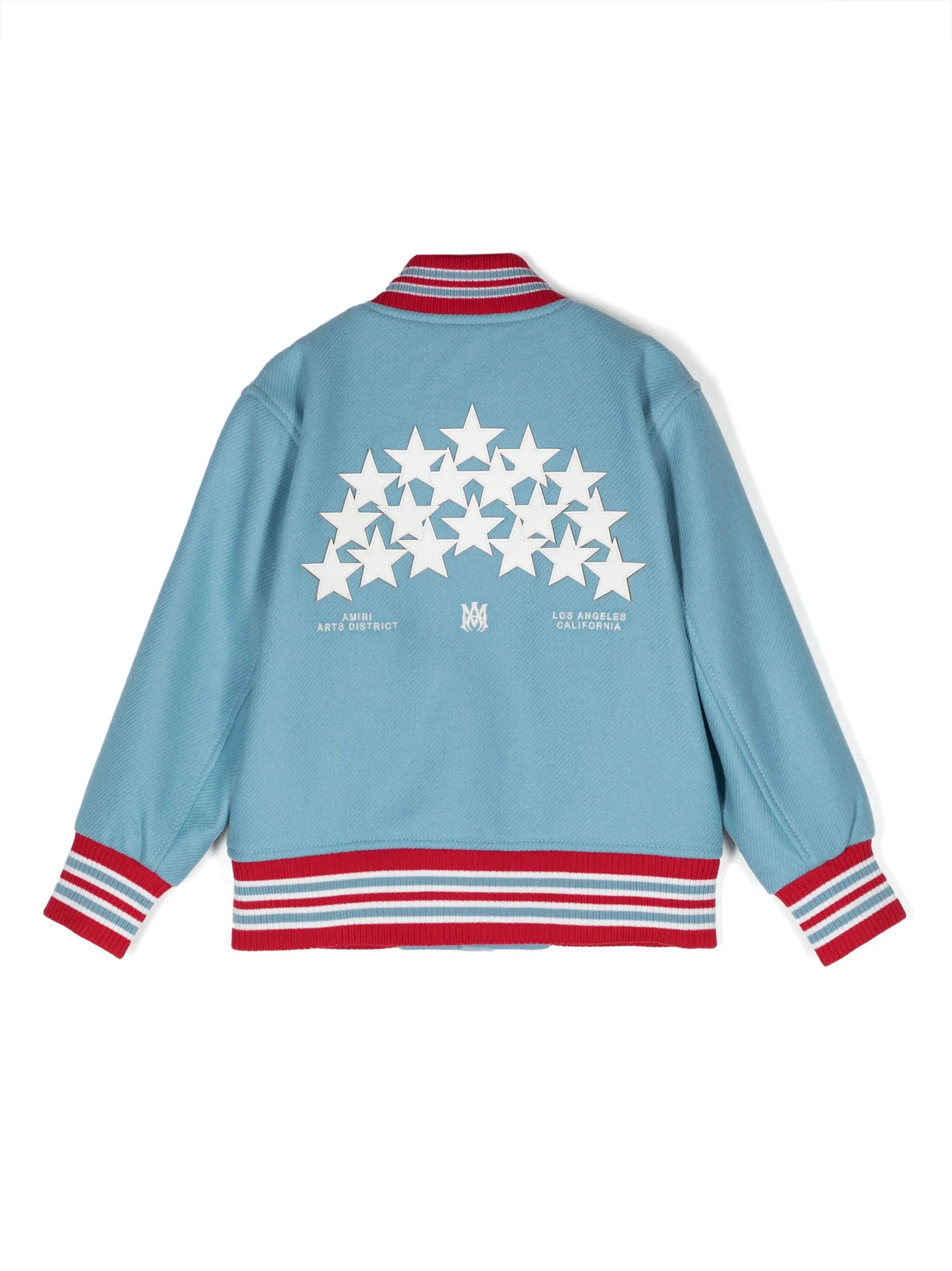 Amiri oc11z0225 KIDS Star Varsity Bomber Jacket in Multicolor Size US XXS / EU 40 - 2 Thumbnail