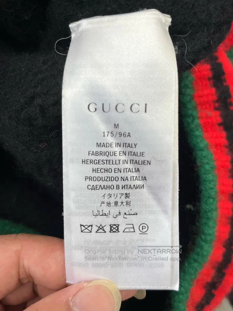 Gucci Gucci Black, red and green striped classic knitted cardiga Size M / US 6-8 / IT 42-44 - 4 Thumbnail