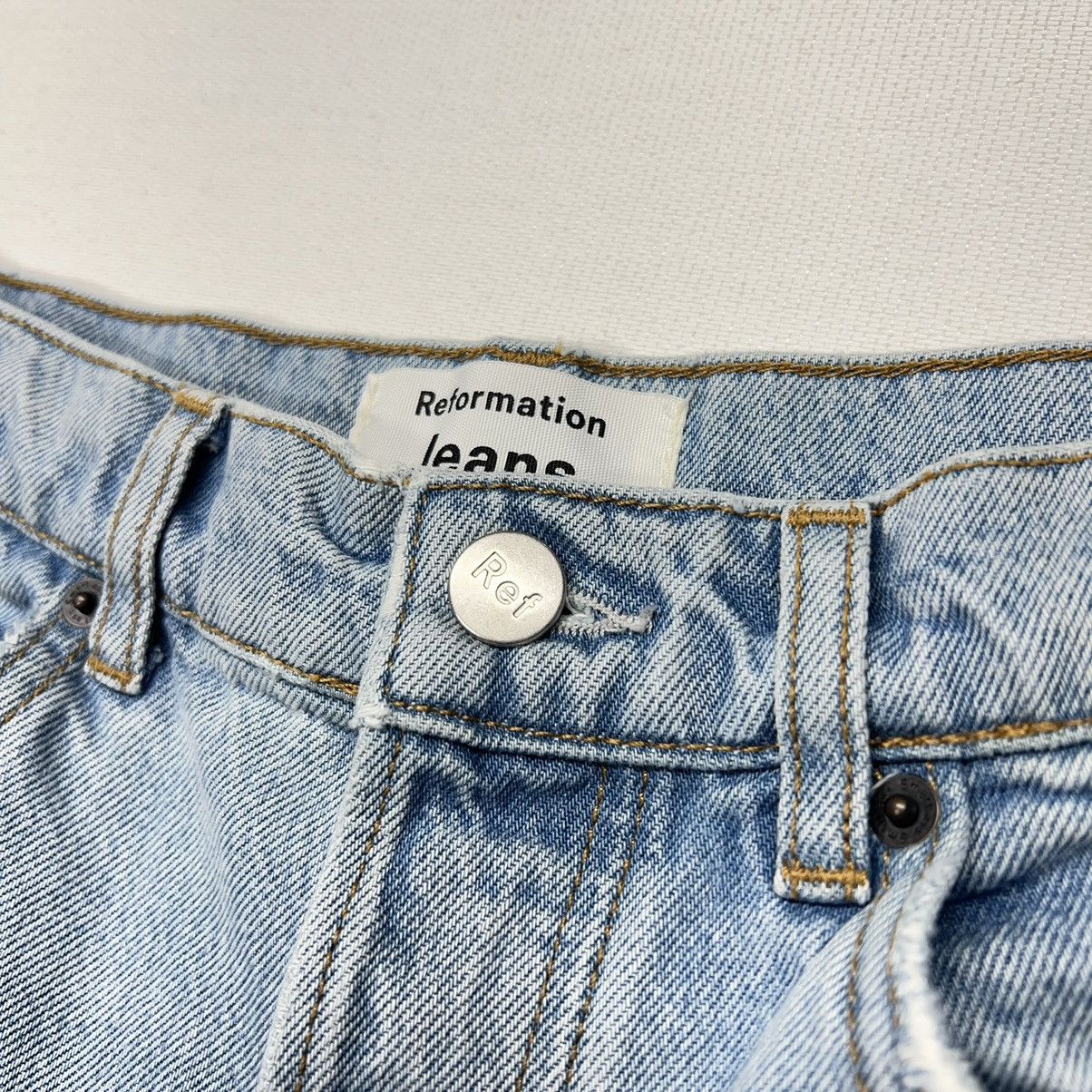 Reformation Reformation Jeans Cynthia High Rise Straight Patch Tahoe Size 25" / US 0 / IT 36 - 5 Thumbnail