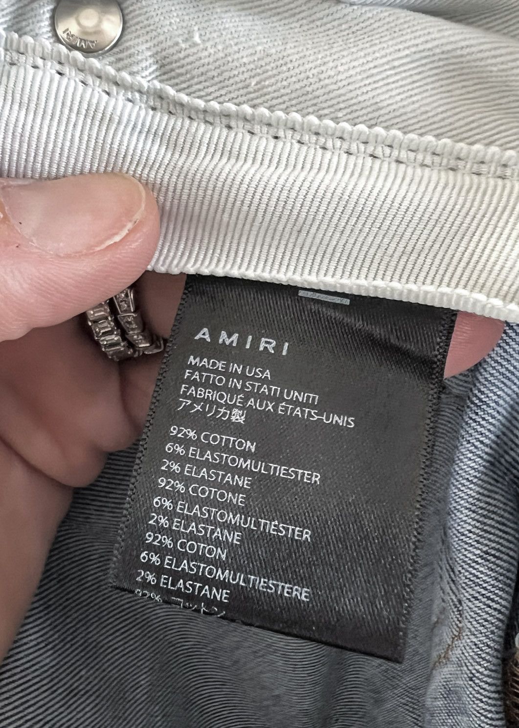 Amiri Washed Blue Green Camo MX1 Jeans
