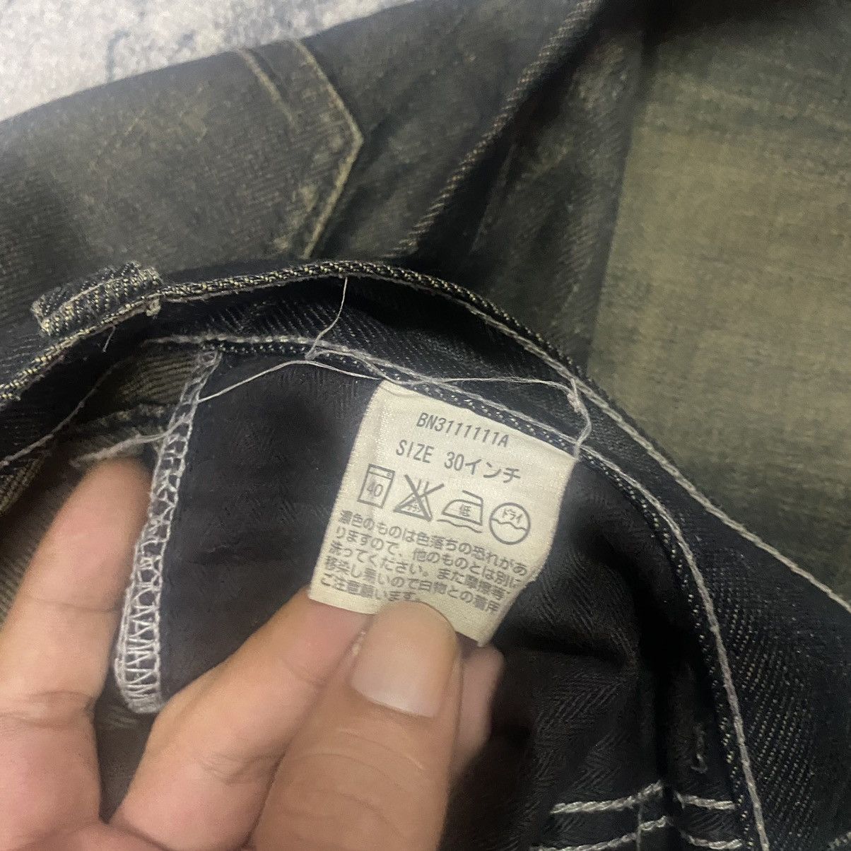 Japanese Brand Vintage Japan Back Number Black Label Mud Washed Denim Jeans Size US 32 / EU 48 - 7 Thumbnail