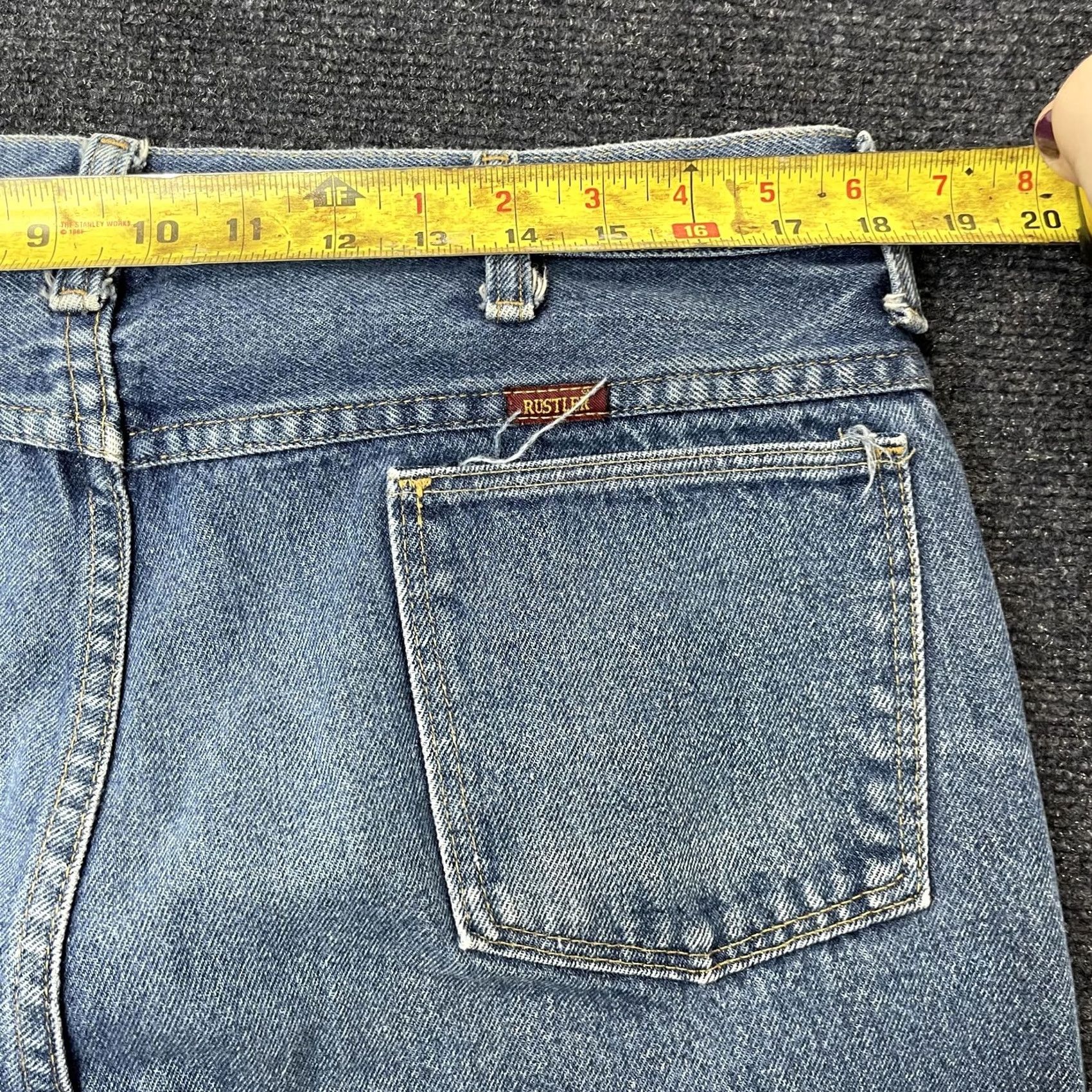 Denime Vintage Rustler Jeans Mens 36x30 Blue Medium Wash Denim Straight Leg USA Casual Mens Size US 36 / EU 52 - 5 Thumbnail