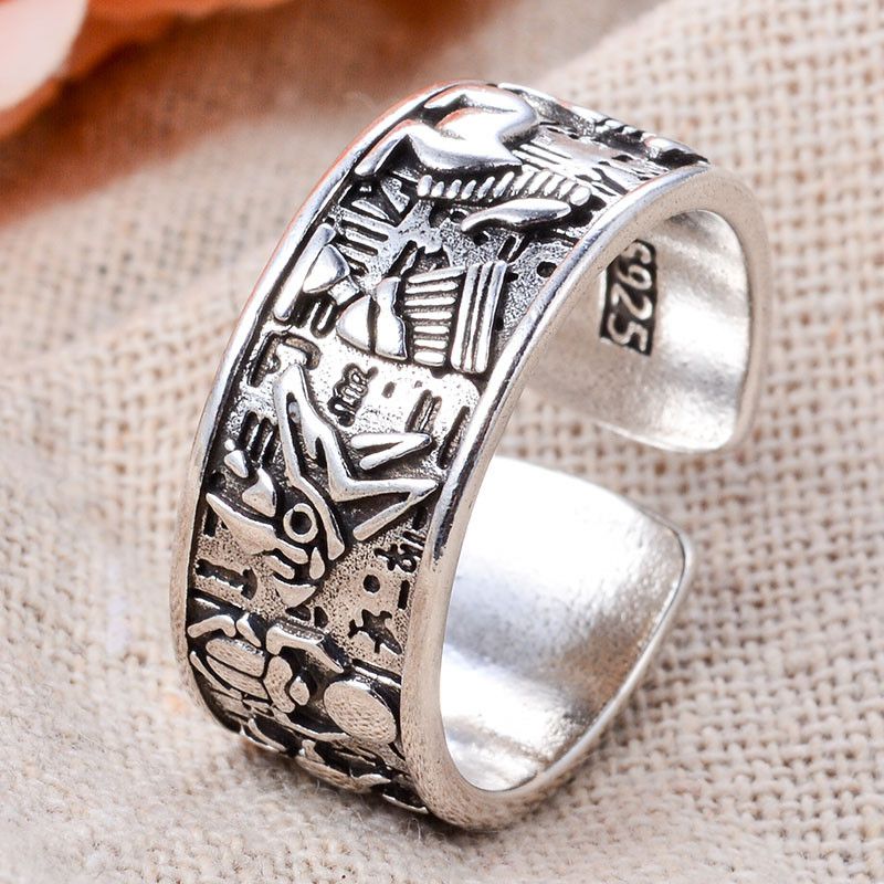 Jewelry × Vintage Resizable The Egyptian Gods Horus Anubis Retro Ring Size ONE SIZE - 5 Thumbnail