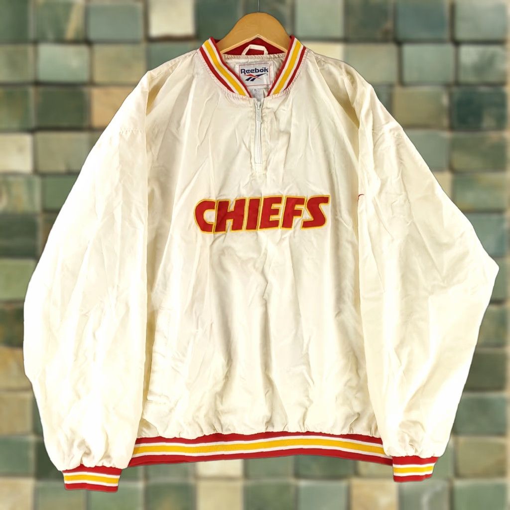 Reebok VINTAGE Reebok Kansas City Chiefs VTG 90s Pullover Windbreaker 1/4 Zip Mens XL Jacket White Windbreaker Mens XL Size US XL / EU 56 / 4 - 1 Thumbnail