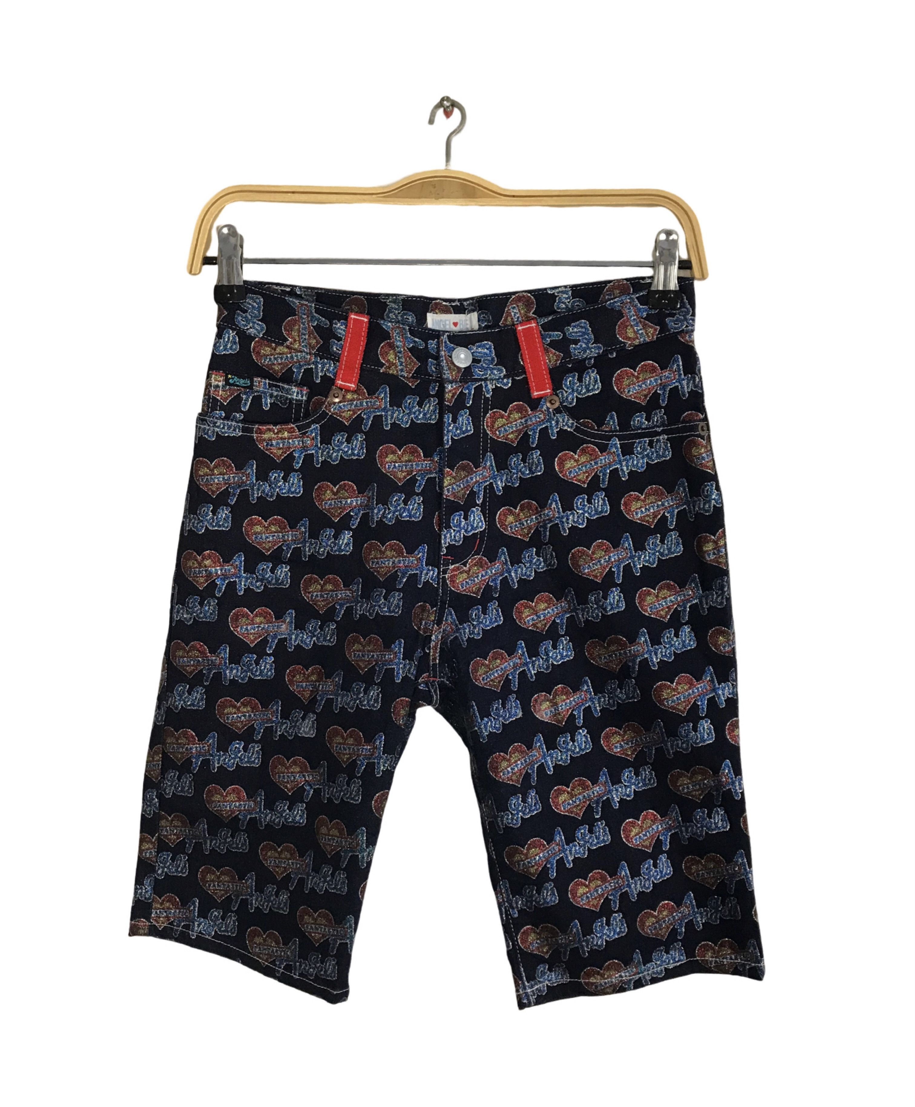 Angel Blue Angel Blue Over Printed Logo Jeans Shorts Pants Size 26" / US 2 / IT 38 - 1 Thumbnail