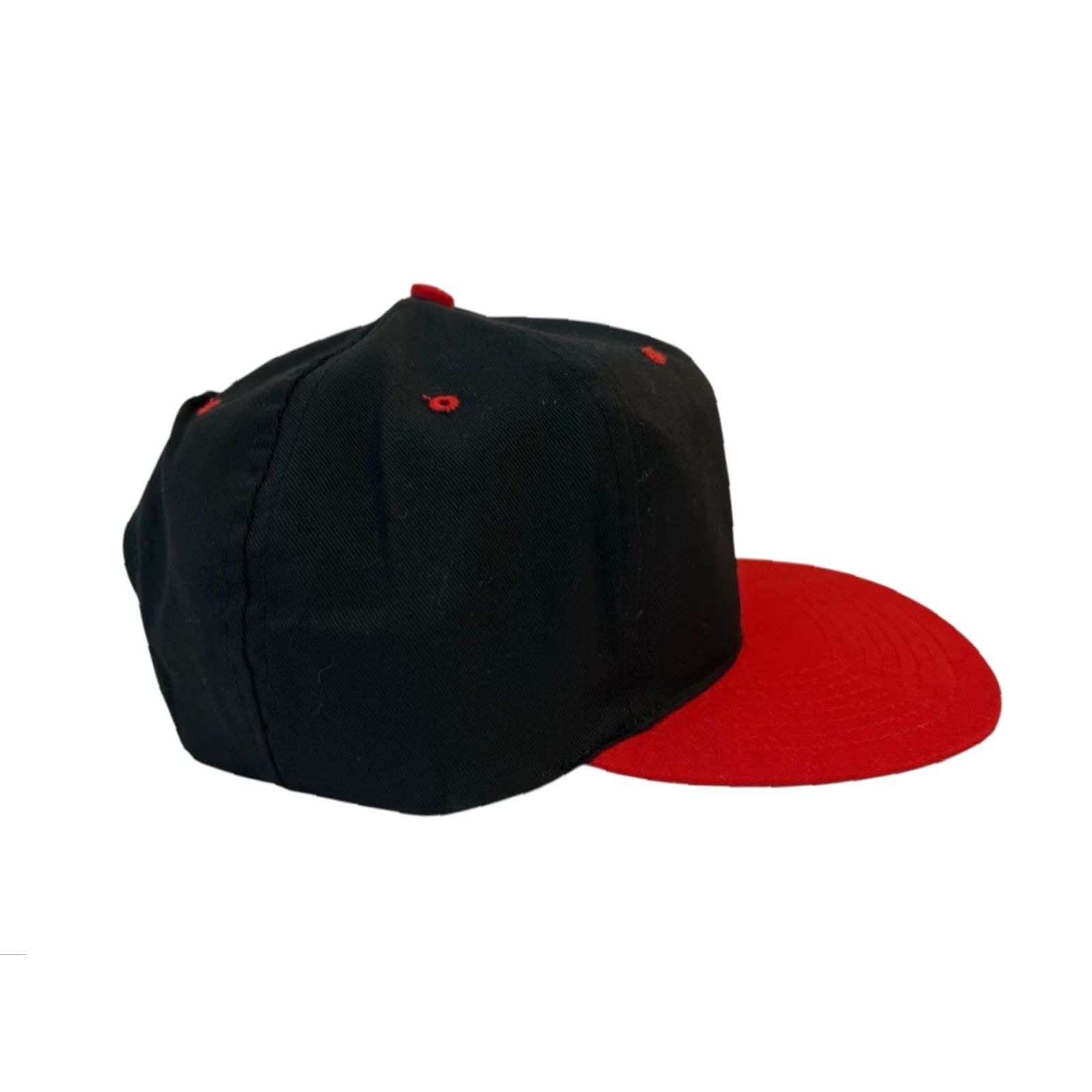 Vintage VINTAGE black & red snap back hat cap Adult One Size NWOT deadstock 90s 90s BRED nylon poly/cotton blend Unbranded Mens Hats Size ONE SIZE - 2 Thumbnail