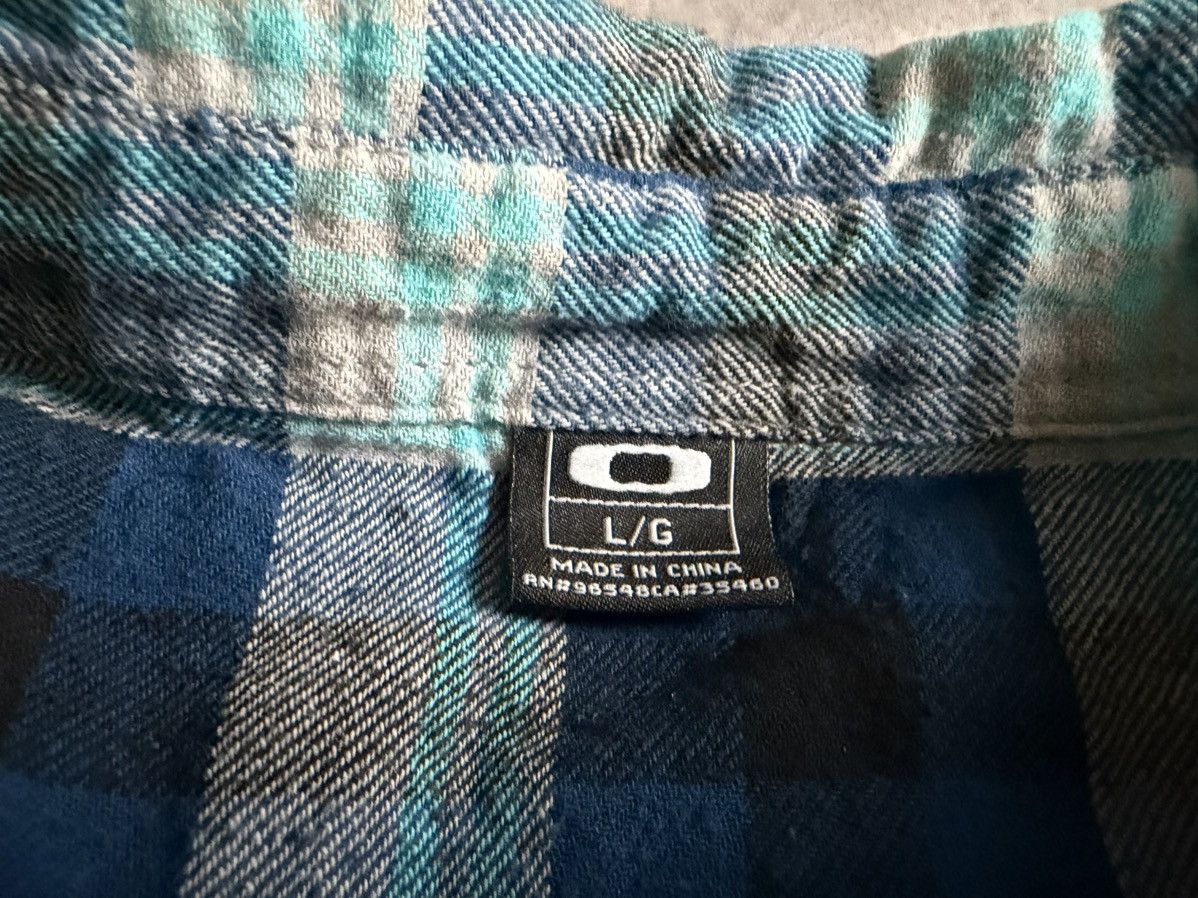 Oakley Oakley Flannel Shirt Blue & Teal Cotton Button Up Outdoor Size US L / EU 52-54 / 3 - 4 Thumbnail