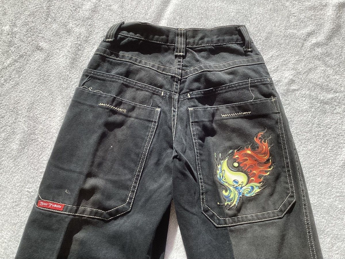 JNCO Vtg Jnco jeans Ying Yang sz 10 kids baggy black denim pants Size US 26 / EU 42 - 2 Thumbnail
