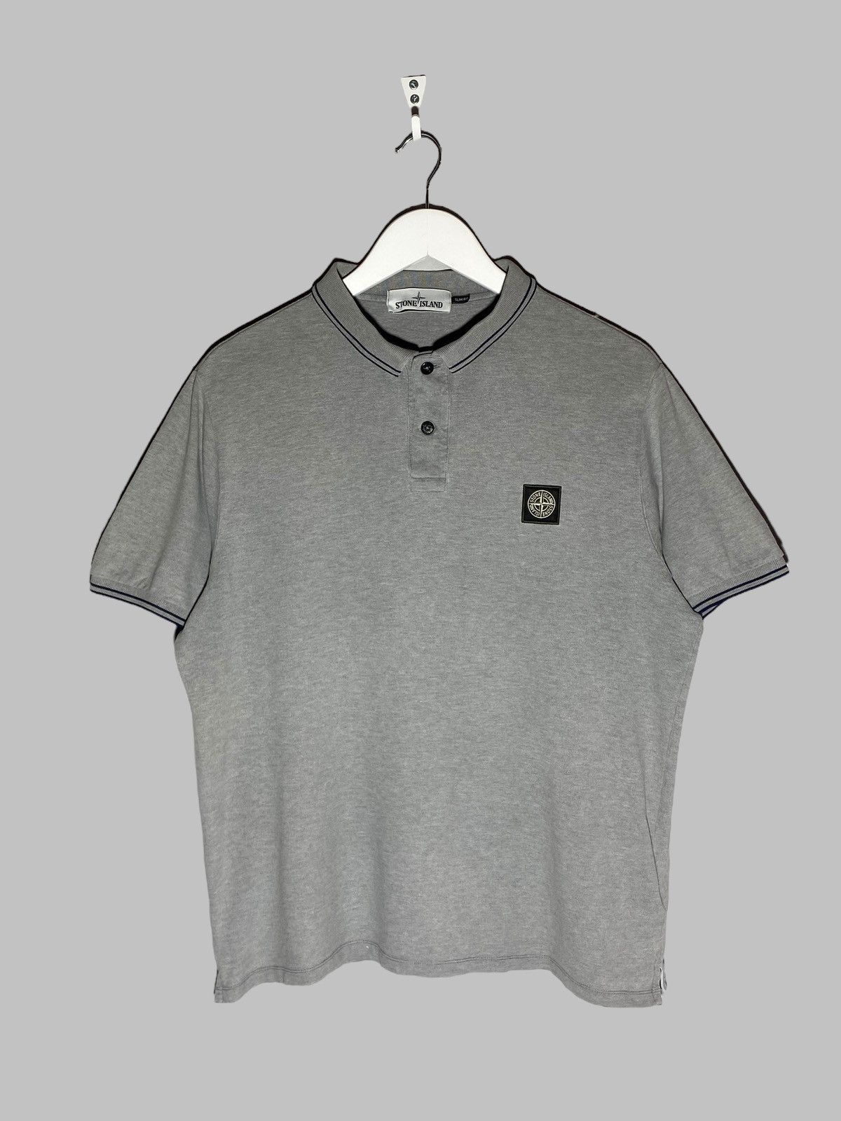 Stone Island 🔥 STONE ISLAND GREY POLO SHIRT CASUAL MILANO STREET STYLE Size US L / EU 52-54 / 3 - 1 Thumbnail