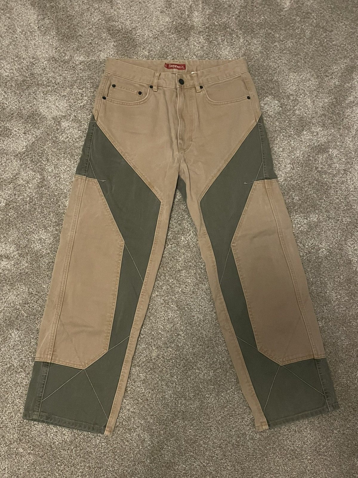 Supreme Supreme 2-tone paneled jean brown Size US 30 / EU 46 - 1 Thumbnail