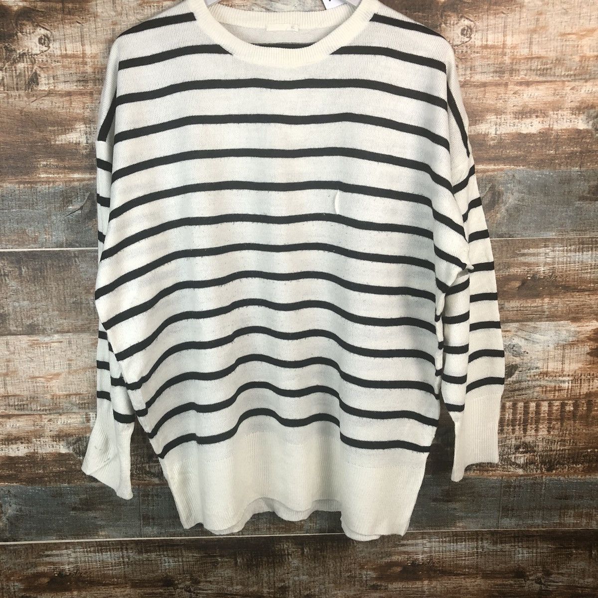 GU × OVER THE STRiPES GU Stripe White Knitwear #A1333 Size XL / US 12-14 / IT 48-50 - 3 Thumbnail
