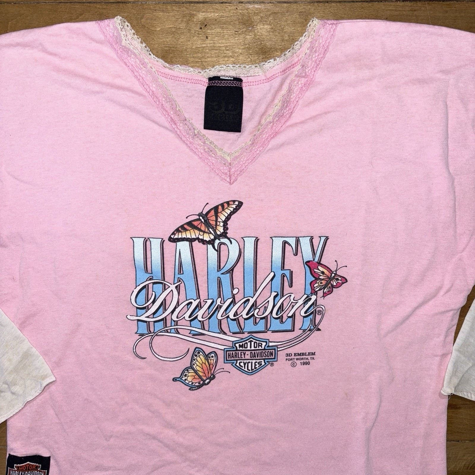 Harley Davidson Vintage 80s Harley Davidson Baby Tee Crop Top T Shirt 3D Size XS / US 0-2 / IT 36-38 - 2 Thumbnail