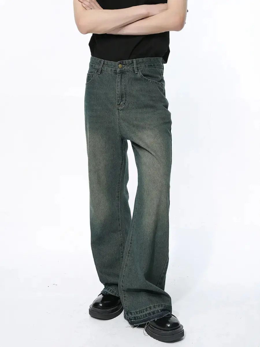 Japanese Brand Retro loose fringe micro flared jeans Size US 32 / EU 48 - 2 Thumbnail