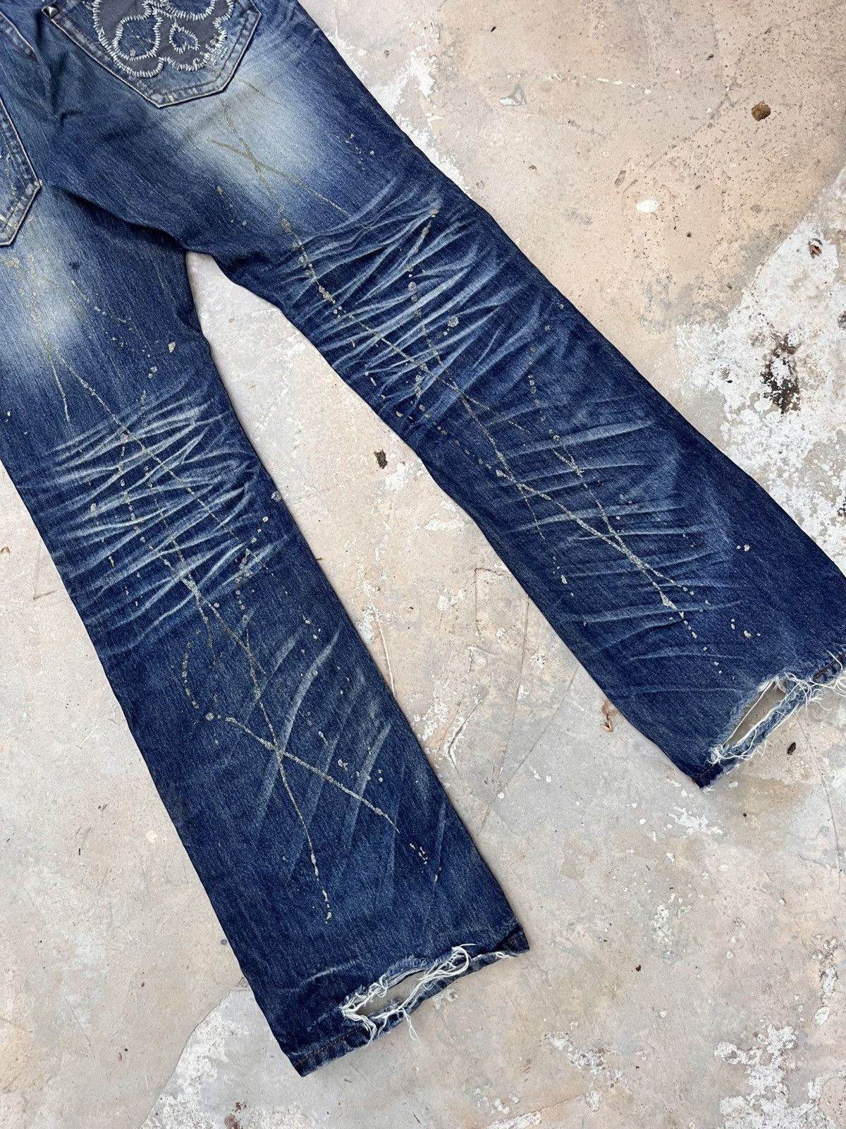 Japanese Brand 💥Semantic Design Skull Distressed Jeans Size US 31 - 8 Thumbnail