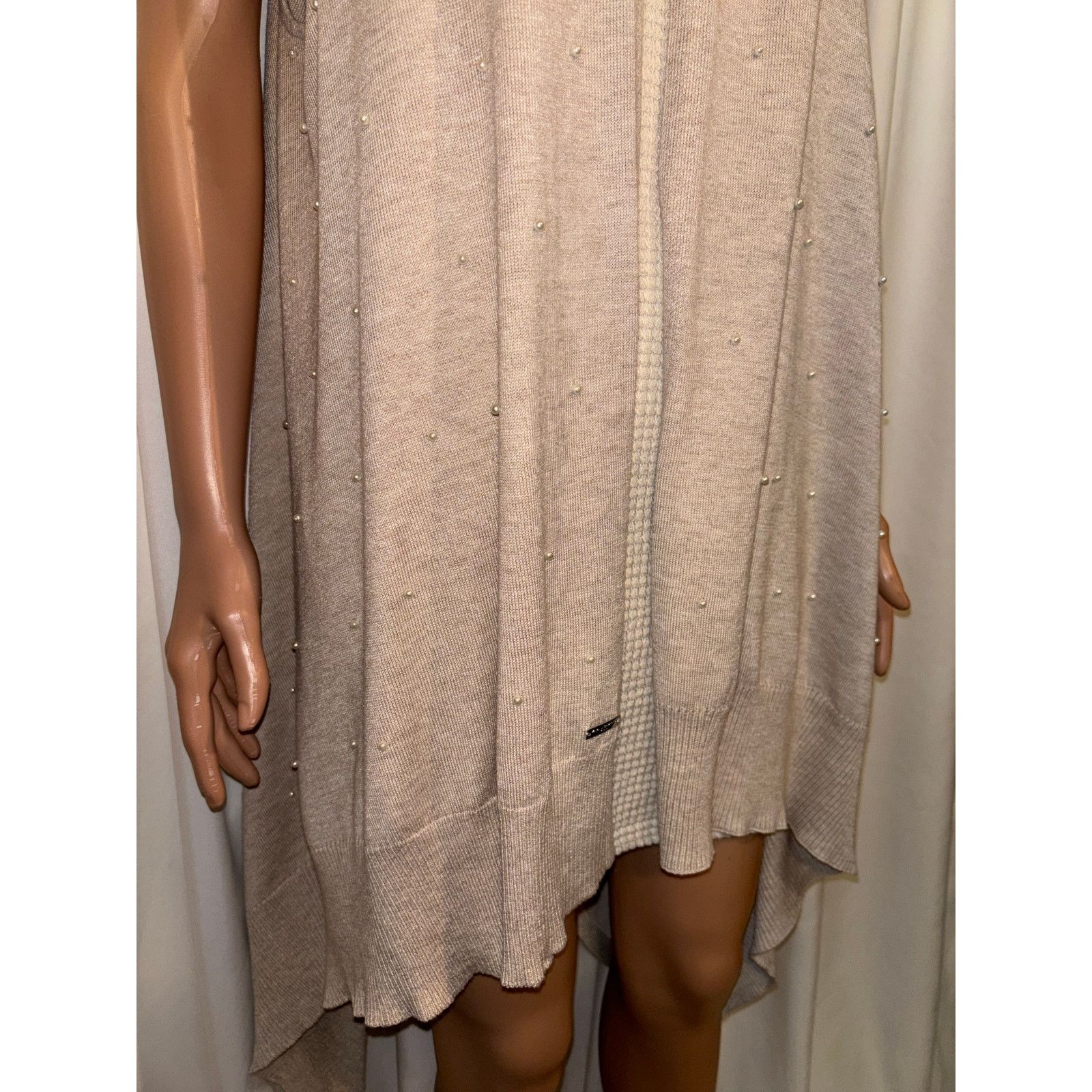 The Unbranded Brand Karl Lagerfeld Cream Pearl Cardigan One Size Size S / US 4 / IT 40 - 4 Thumbnail