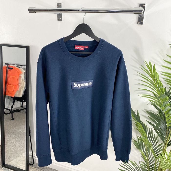 Supreme blue box logo on sale crewneck