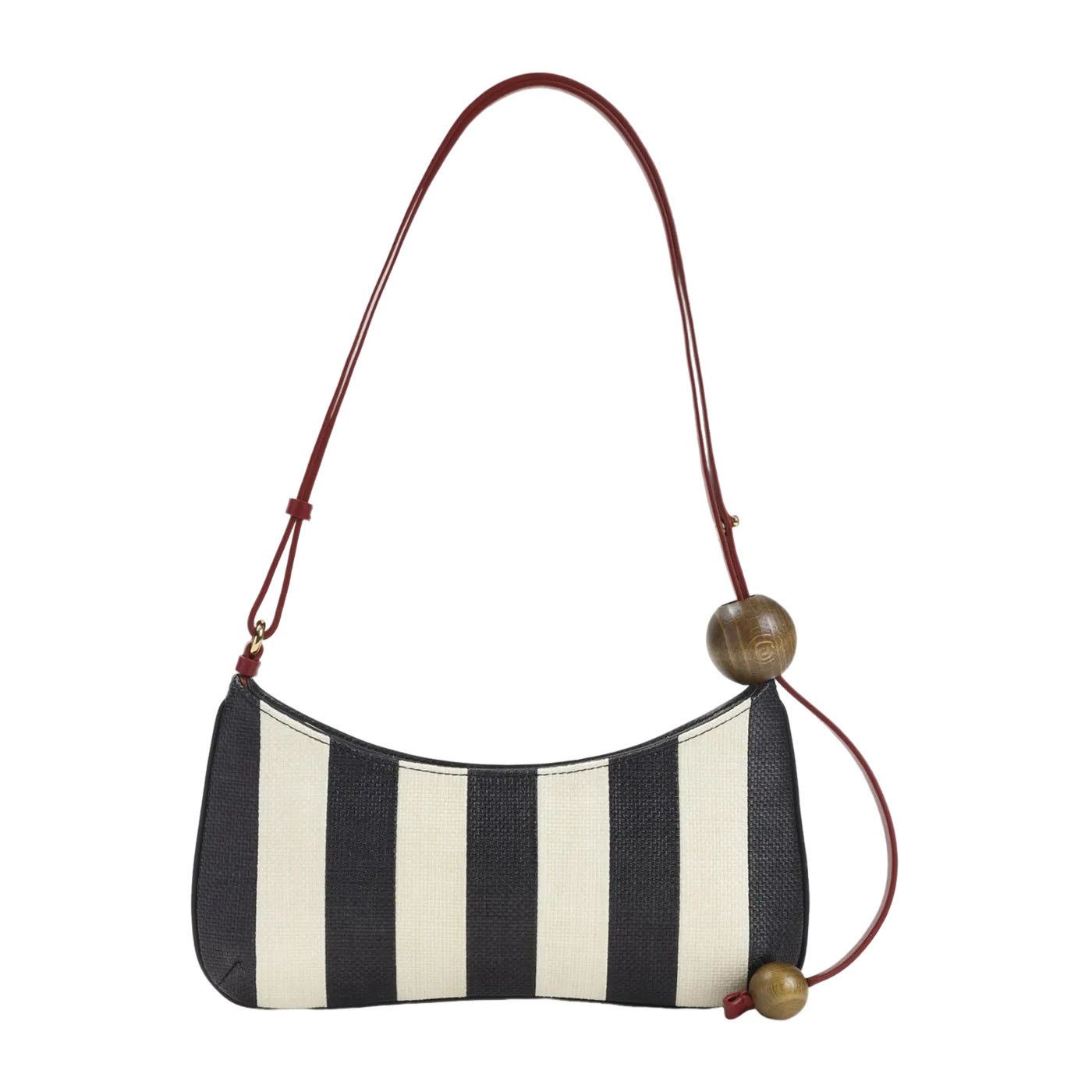 Jacquemus The Bisou Perle Natural/Black Leather Shoulder Bag