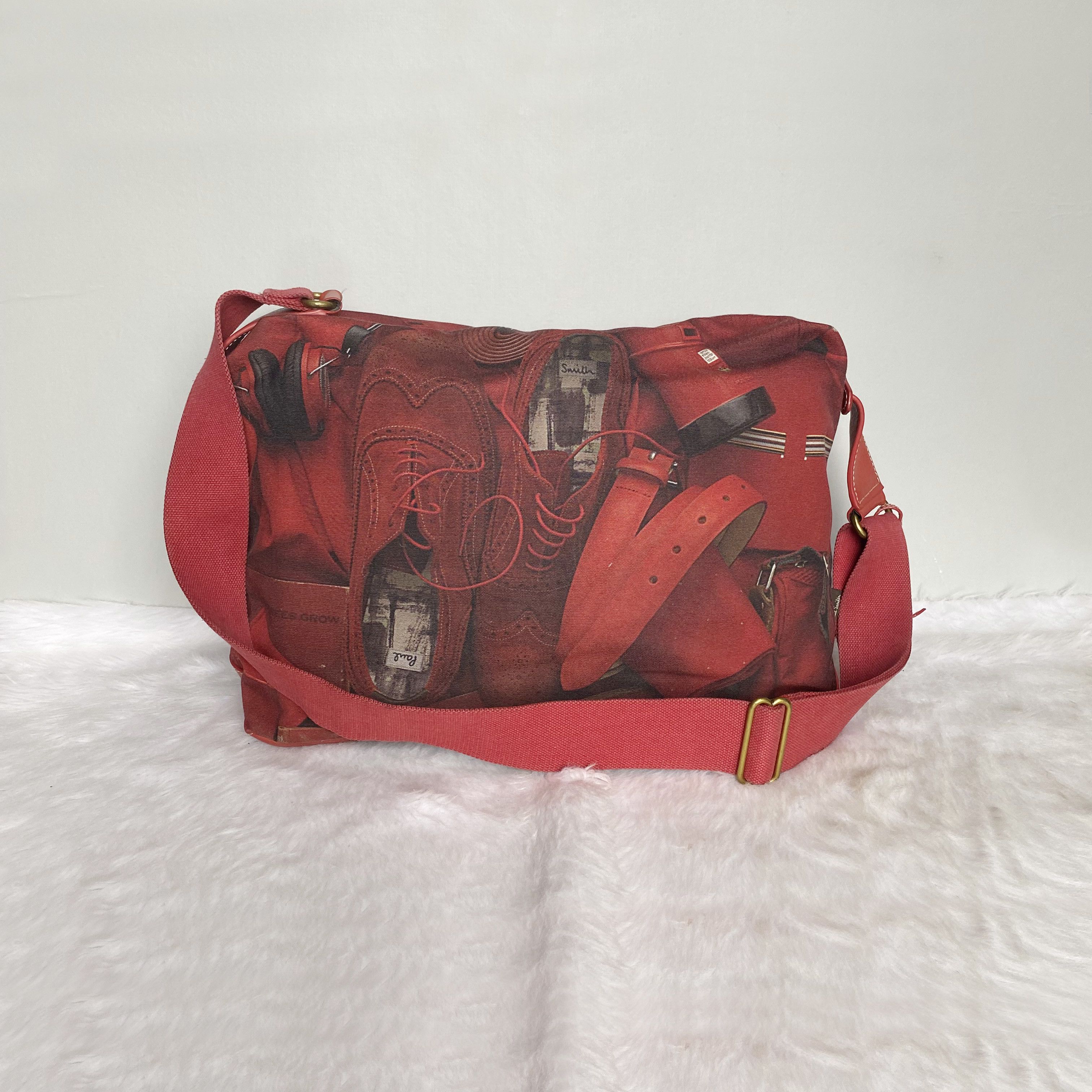 Paul Smith Vintage Red Mix Coated Canvas Leather Crossbody Bag Size ONE SIZE - 4 Thumbnail