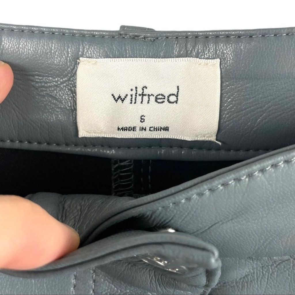 Aritzia NEW Wilfred Melina Vegan Leather HR Pants In Shadow Blue 6 Size 28" / US 6 / IT 42 - 6 Thumbnail