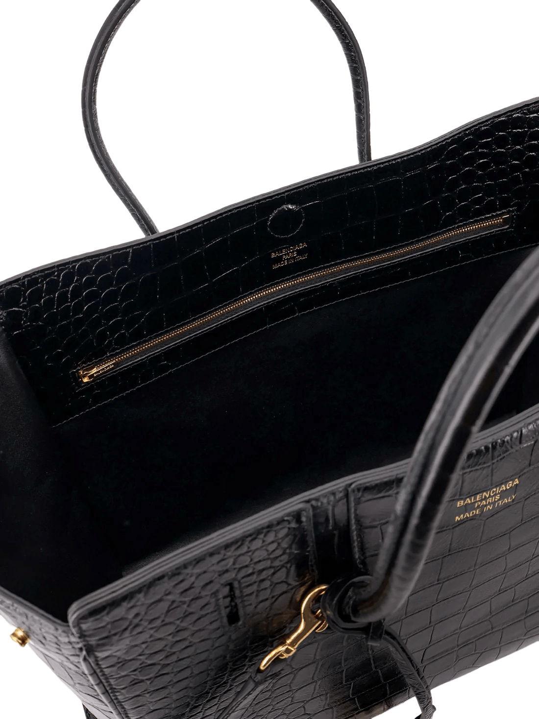 Balenciaga Balenciaga Hampton Small Black Embossed Top Handle Bag Size ONE SIZE - 4 Thumbnail