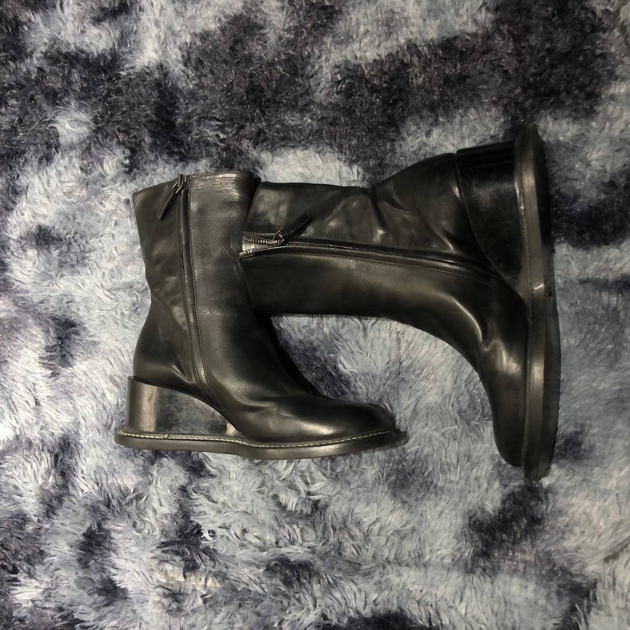 Jil Sander Jil Sander Wedge Ankle Zip Leather boots Size US 7.5 / IT 37.5 - 2 Thumbnail