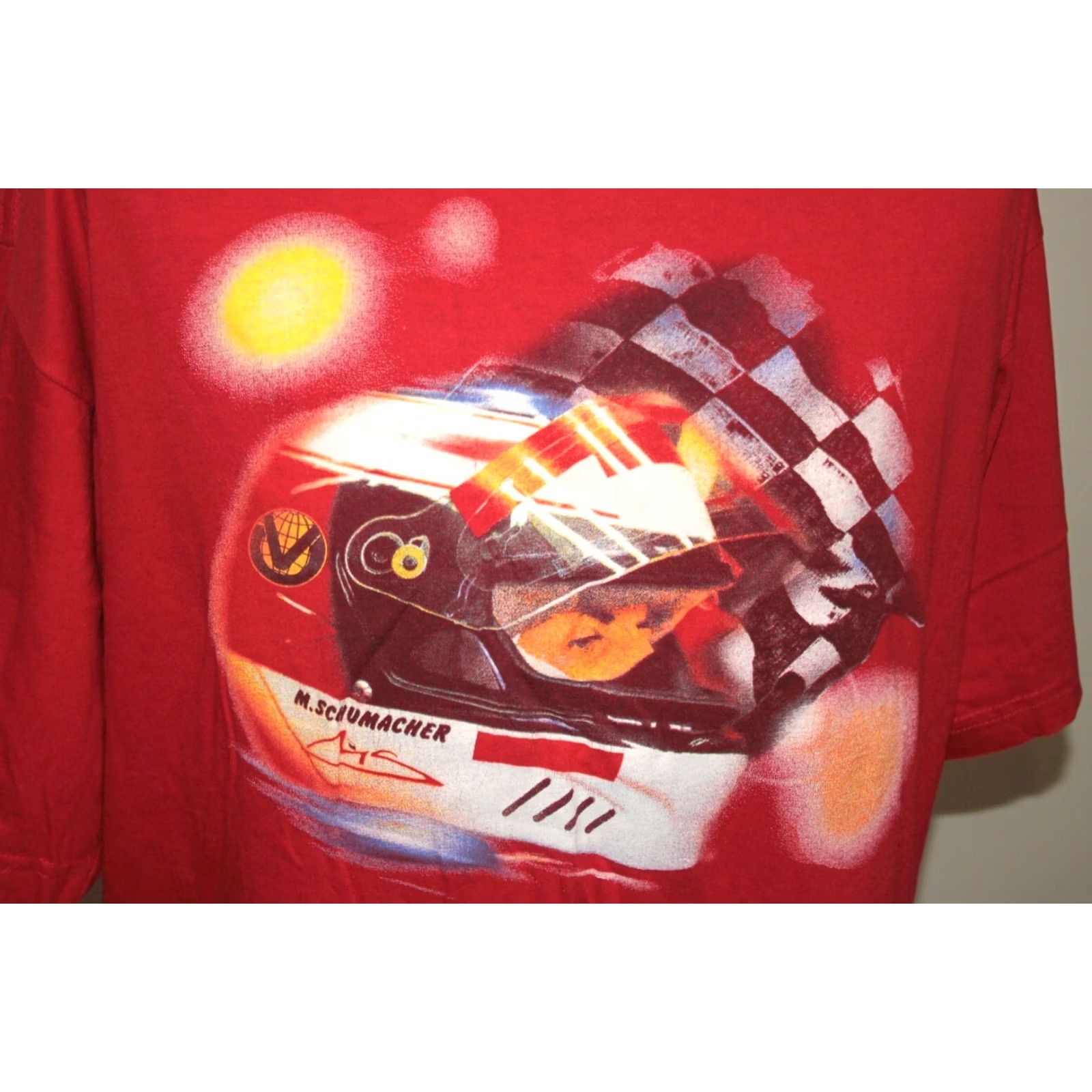 Ferrari VINTAGE Michael Schumacher Formula 1 F1 Ferrari Mens Shirt XL Red Short Sleeve Collared T-shirt 90s Size US XL / EU 56 / 4 - 2 Thumbnail
