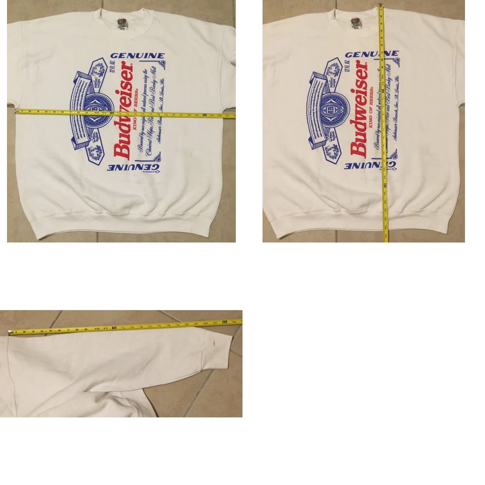 Budweiser VINTAGE Budweiser Lake Powell Baseball Sweatshirt Hoodie Mens 2XL White 90s Grunge Beer Bar Size US XXL / EU 58 / 5 - 8 Thumbnail