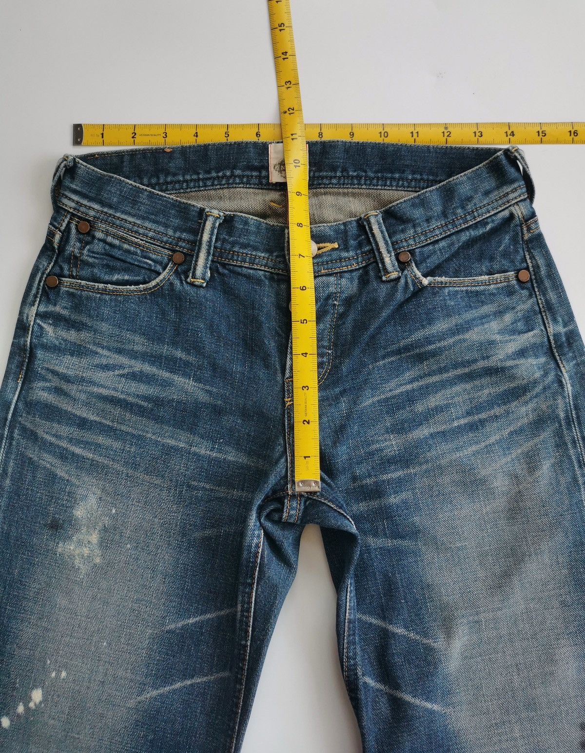 Japanese Brand Selvedge Luxluft Nave Japan Distressed Bleach Platter Jeans Size US 28 / EU 44 - 19 Thumbnail
