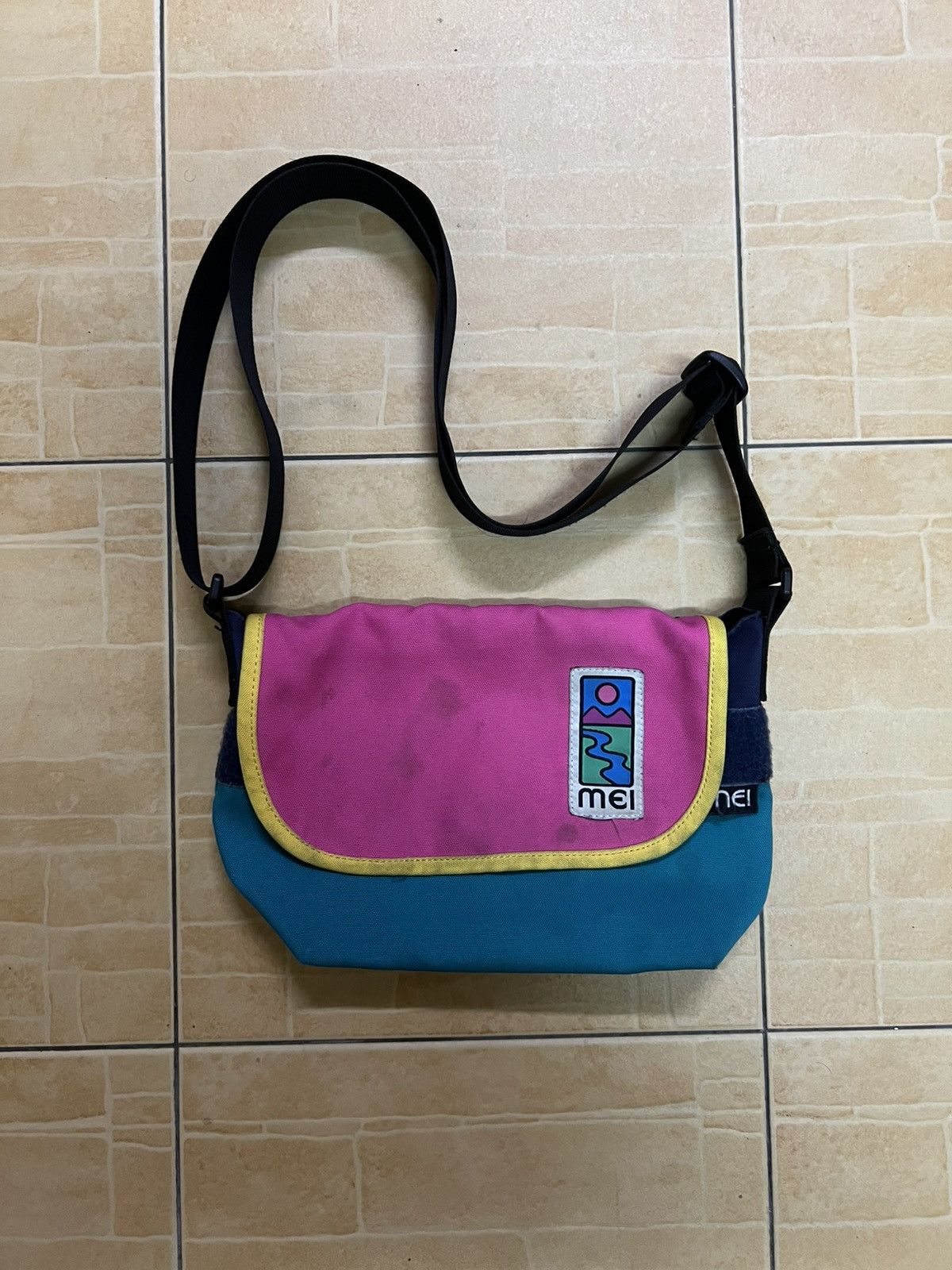 Japanese Brand MEI Japan Multicolor Violet Label Sling Bag Size ONE SIZE - 1 Thumbnail