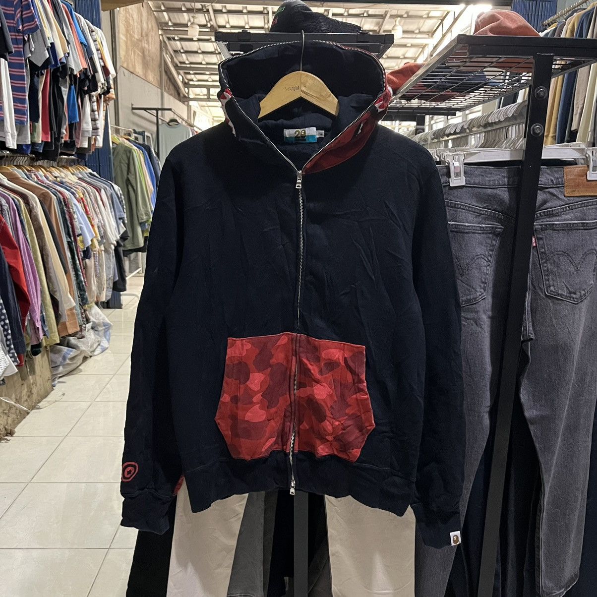 Bape Steals💰Bape 20th Anniversary Red Camo Shark Zip Up Hoodie Size US L / EU 52-54 / 3 - 2 Thumbnail