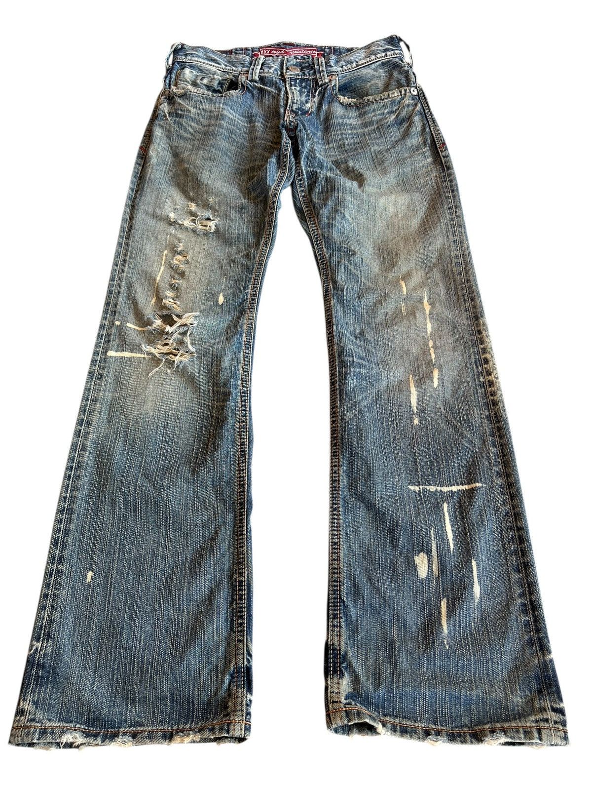 Japanese Brand Vintage Liberto XXX Distressed Flare Mudwash Jean Size US 28 / EU 44 - 1 Thumbnail