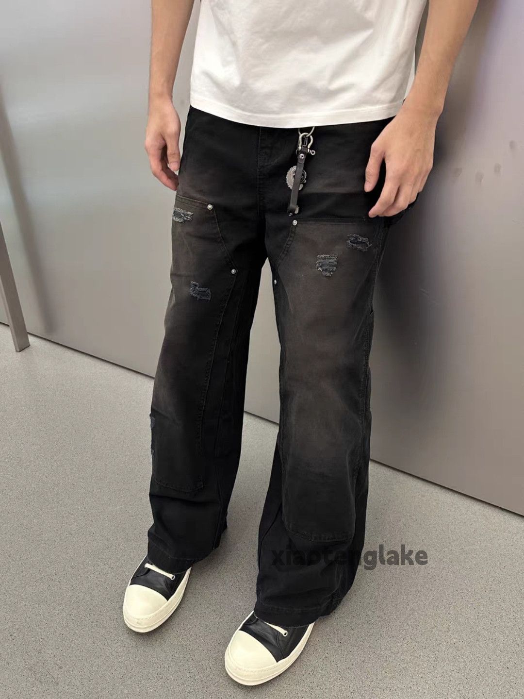 Designer × Japanese Brand × Vintage washed faded loose baggy carpenter hiphop cargo pants Size US 32 / EU 48 - 1 Thumbnail