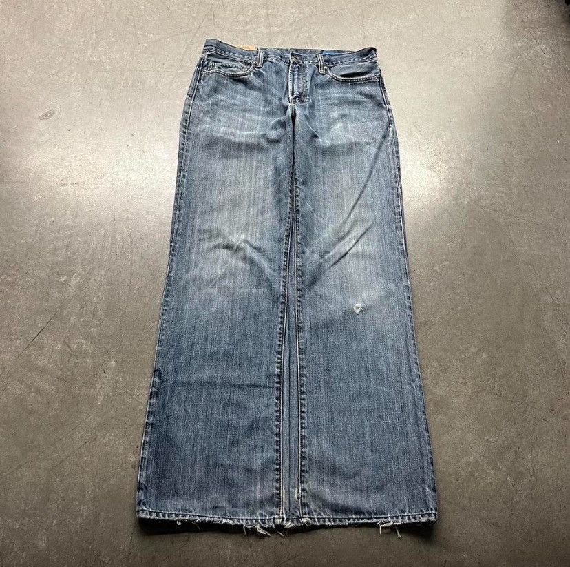 Gap y2k grunge 2000s baggy washed wide leg loose straight jeans Size US 33 - 1 Thumbnail
